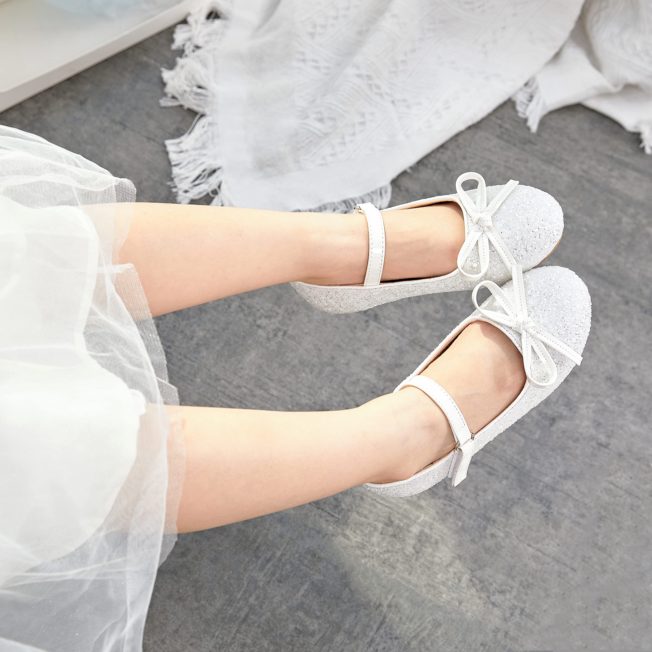 THEE BRON Toddler Girls Mary Jane Flats - Cute Ballerina Dress Shoes for Little Girls - Perfect for Weddings, Parties & Special Occasions