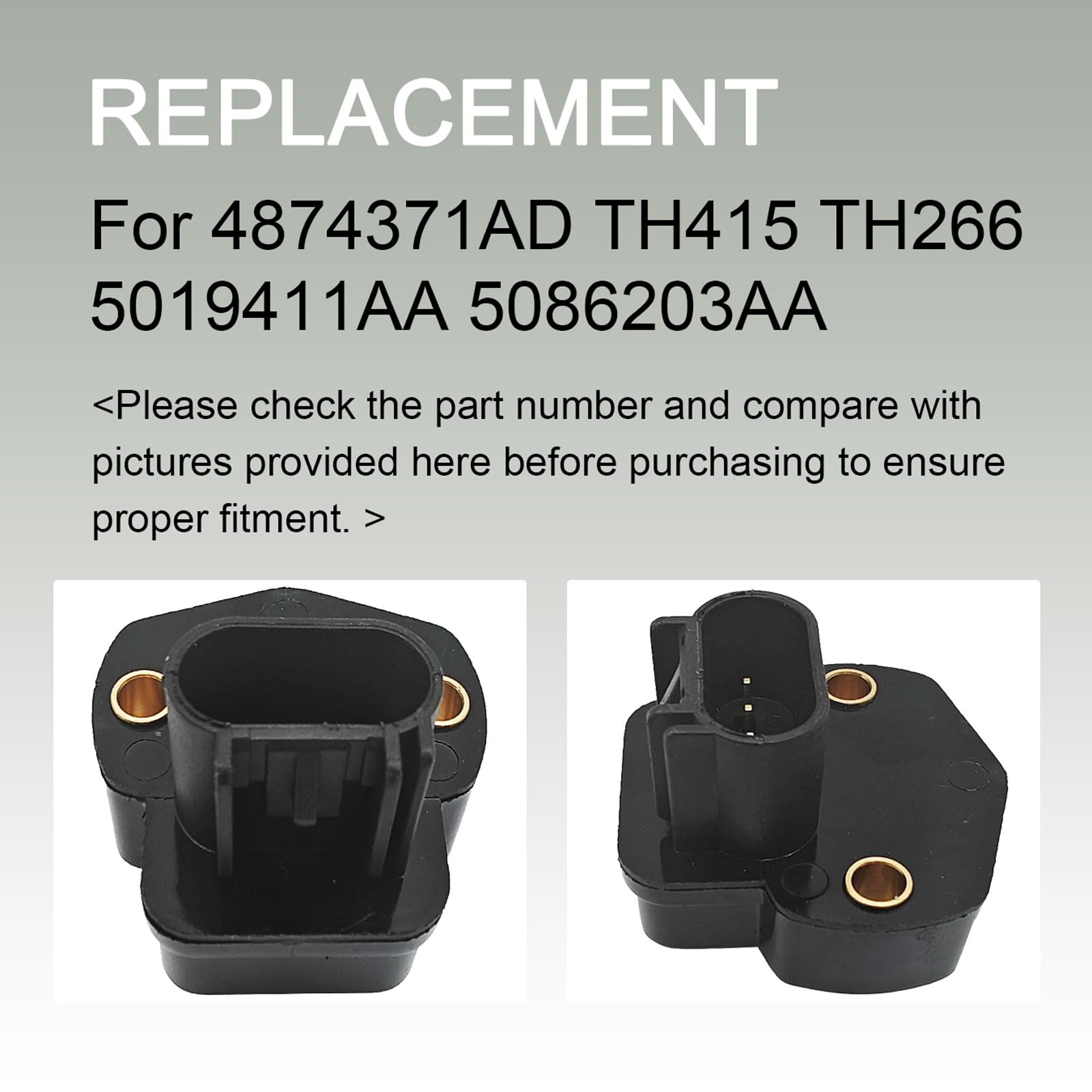 Throttle Position Sensor (TPS) Compatible with Dodge Ram Pickup Durango Jeep Liberty Commander Wrangler - Replace 5019411AB TH415 TH266 5019411AA 5086203AA - Perfect for Engine Performance & Fuel Efficiency Optimization