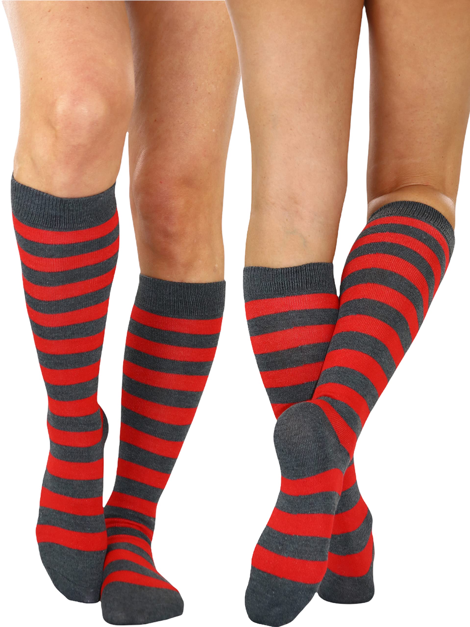 ToBeInStyle Women's Knee High Socks - Pack of 6 or 12 - Fashionable & Comfortable Crew Socks for Boots, Workout & Winter Wear