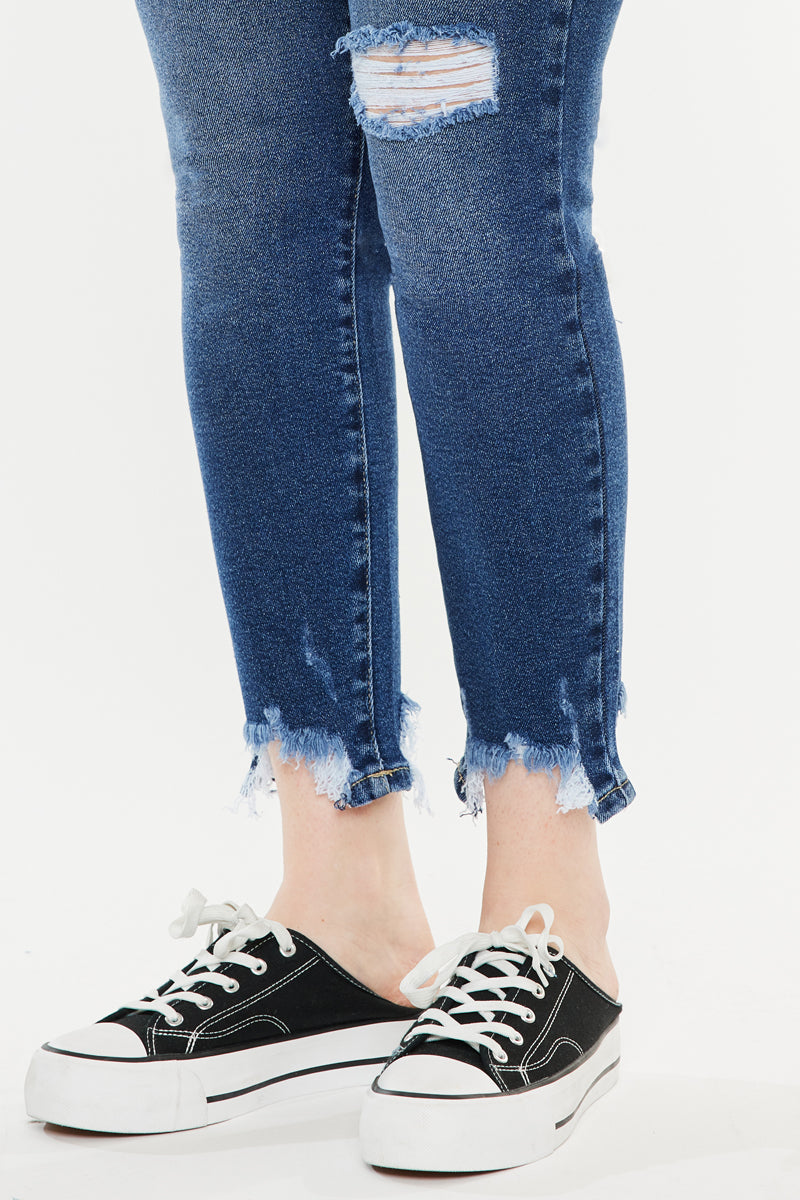 Bunny High Rise Ankle Skinny Jeans for Women - Plus Size Stretch Denim Pants - Comfortable & Flattering Fit for Casual Wear, Work & Date Night