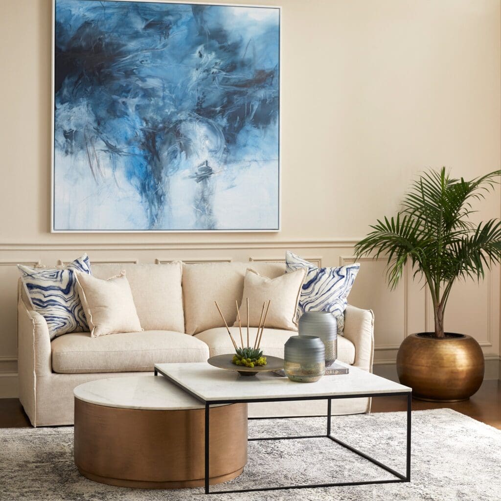 Cyan Design 11378 Sovente Sofa - Cream Upholstered Modern Living Room Furniture for Home Decor & Relaxation