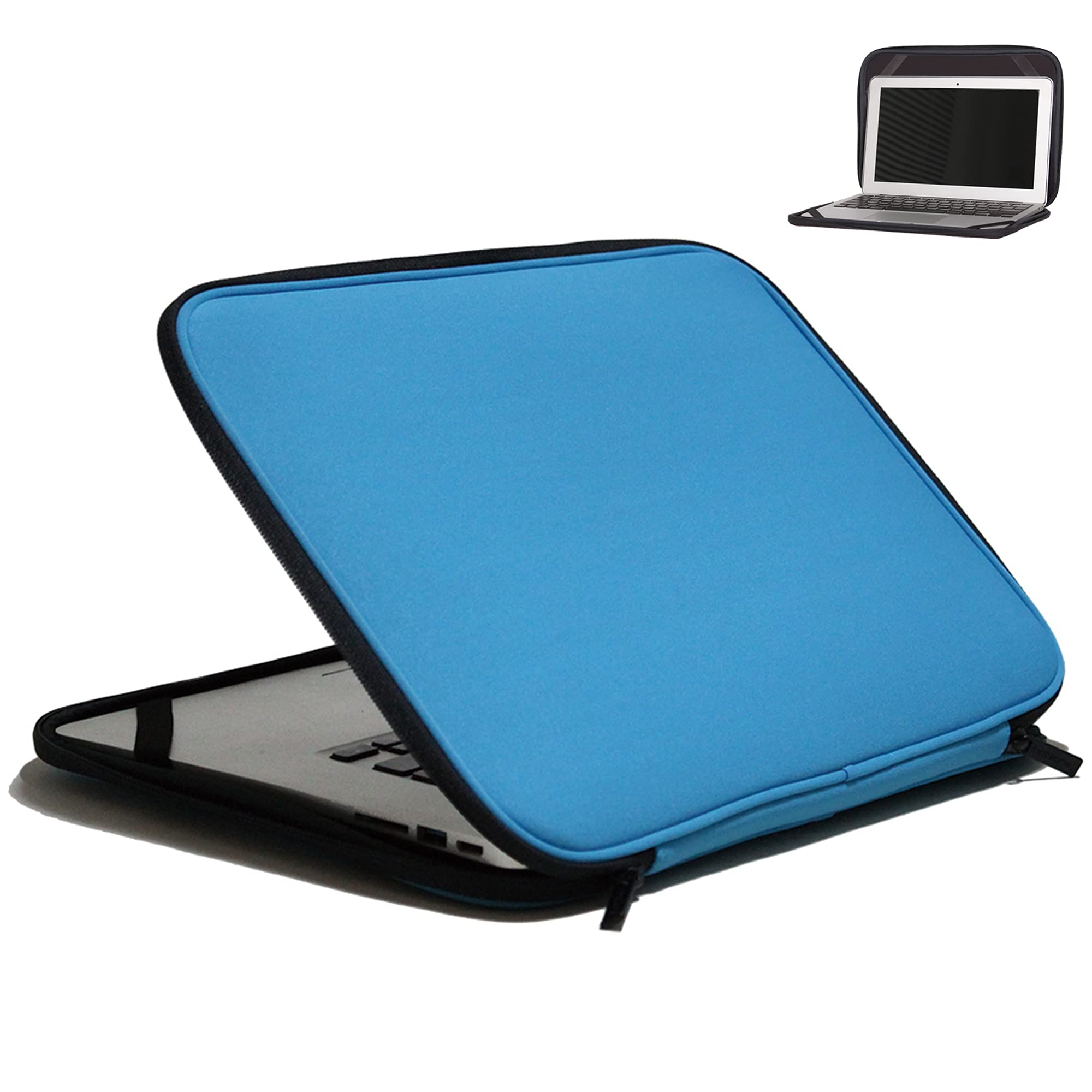 11.6-Inch Laptop Sleeve Case for Chromebook - Slim Protective Cover with Foldable Design, Lightweight & Durable (Blue) - Perfect for School, Work, Travel & Commuting