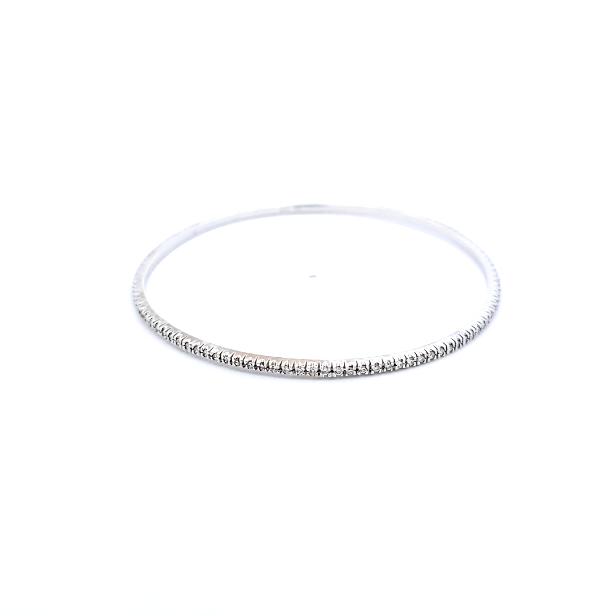 0.25 Carat Round Brilliant I VS1 Diamond Platinum Bangle Bracelet for Women - Elegant Wedding, Anniversary & Special Occasion Jewelry Gift