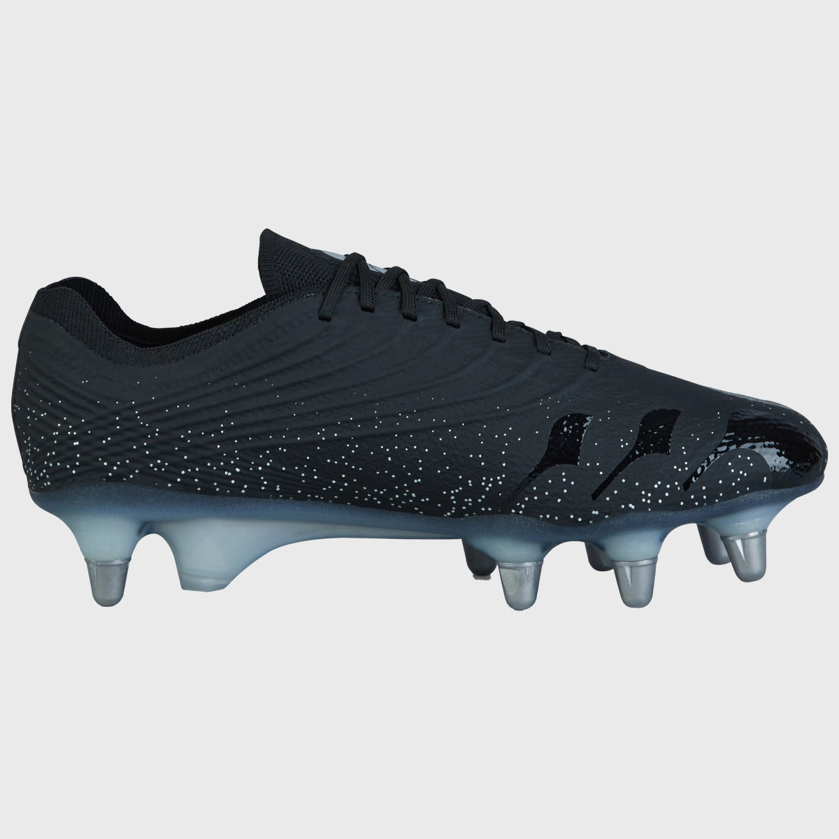 Canterbury Stampede Groundbreak Elite SG Rugby Boots for Men - Black/Silver - Professional Rugby Cleats for Wet & Soft Ground - Perfect for Rugby Matches & Training