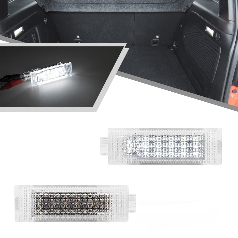 LED Luggage Trunk Lights Car Interior Lamp for Dodge Chrysler 200 Dart Jeep Renegade Cherokee KL Fiat 500 500X - Xenon White Storage Compartment Lighting for Night Driving & Road Trips
