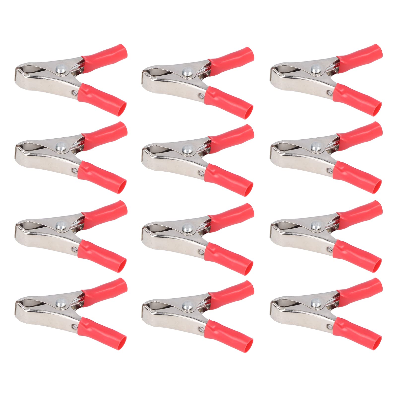 Electrical Test Clips with Strong Clamping & Good Elasticity - 100PCS PVC Sheath Alligator Clips for Auto Repair, Welding Machinery, DIY Electronics (Red) - Perfect for Automotive Diagnostics, Circuit Testing & Electrical Projects