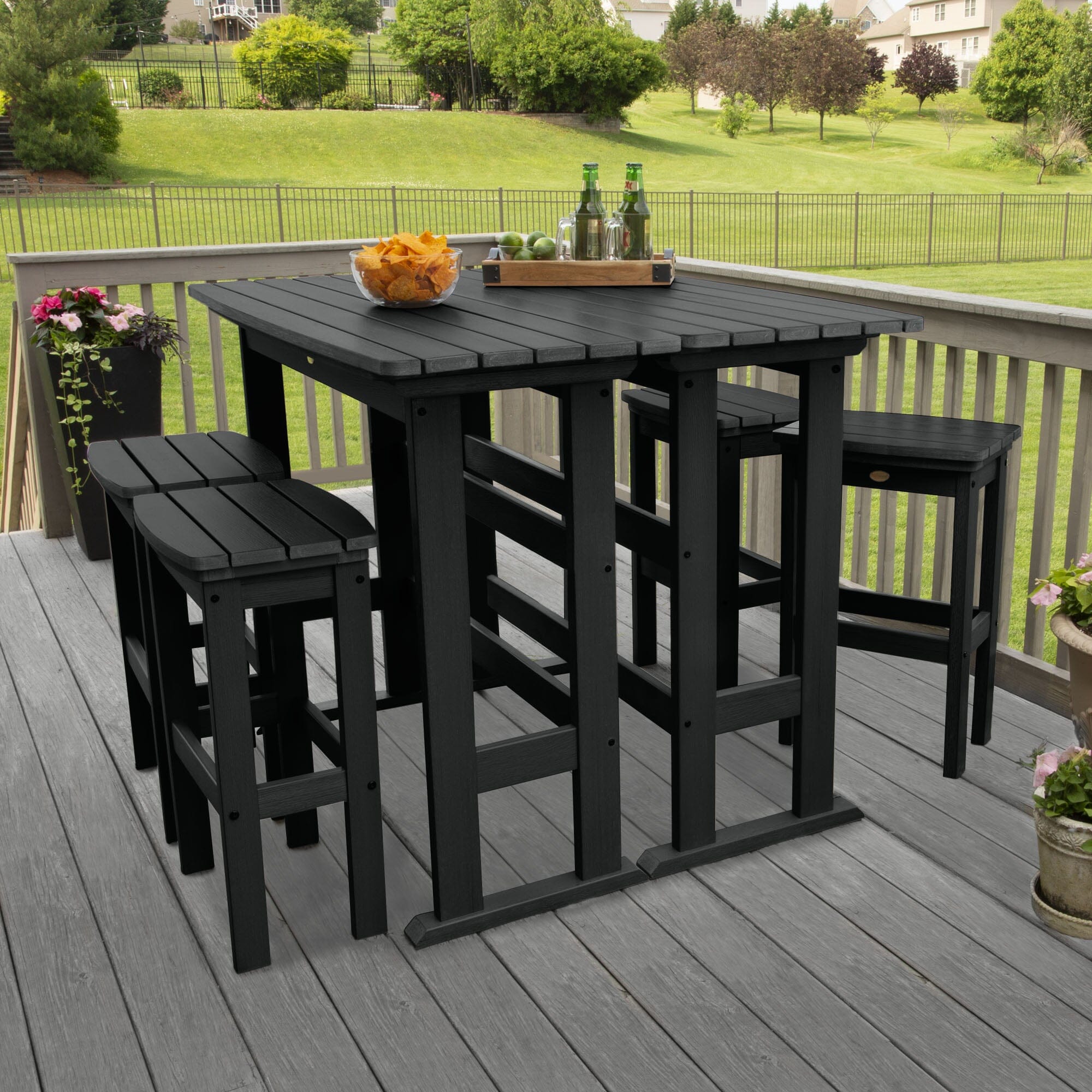 Lehigh 6-Piece Bar Height Balcony Patio Set - Outdoor Dining & Relaxing Furniture for Small Spaces