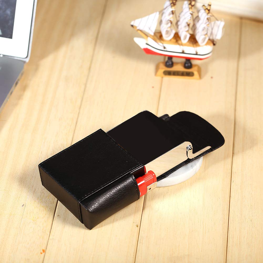 Jerliflyer Leather Cigarette Case - Black Storage Organizer for Travel & Outdoors