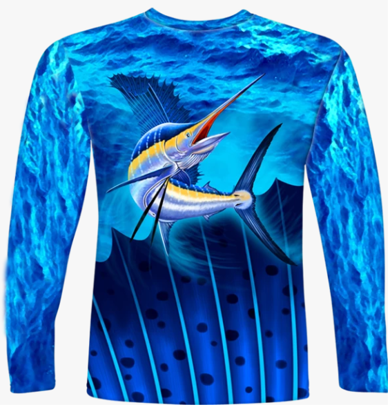 Men's Long Sleeve Sailfish Performance Shirt UPF 50+ Sun Protection - Fishing, Boating & Outdoor Activities