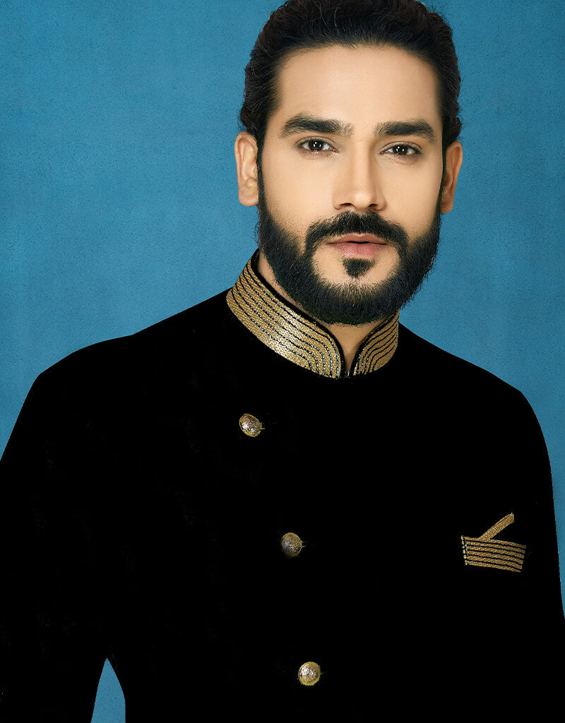 Black Kurta Dhupion Art Silk Dhoti Set for Men | Traditional Indian Ethnic Wear | Perfect for Weddings, Festivals & Cultural Events