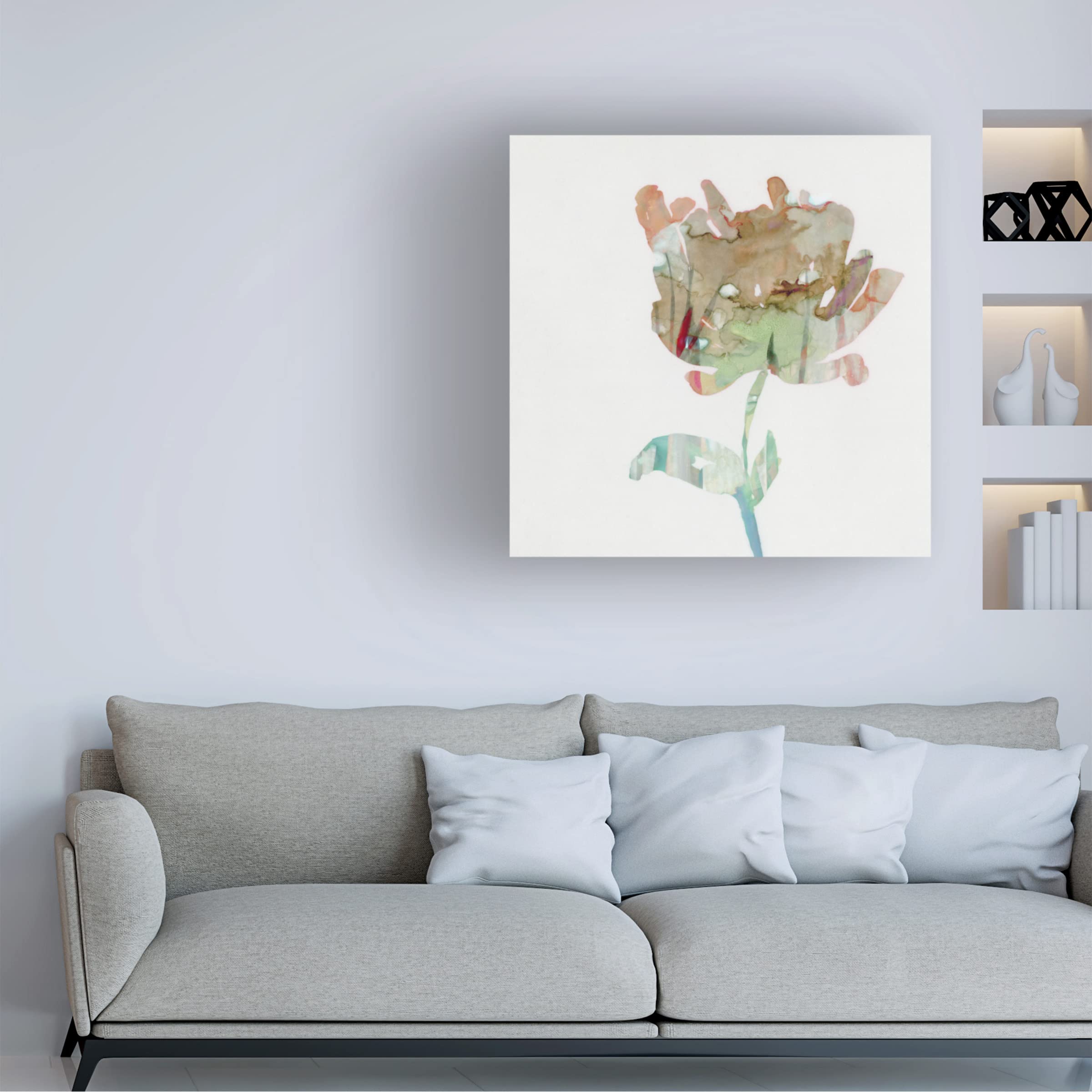 Trademark Fine Art 'Modern Bloom I' Canvas Wall Art by Stellar Design Studio - Contemporary Floral Home Decor for Living Room, Bedroom & Office