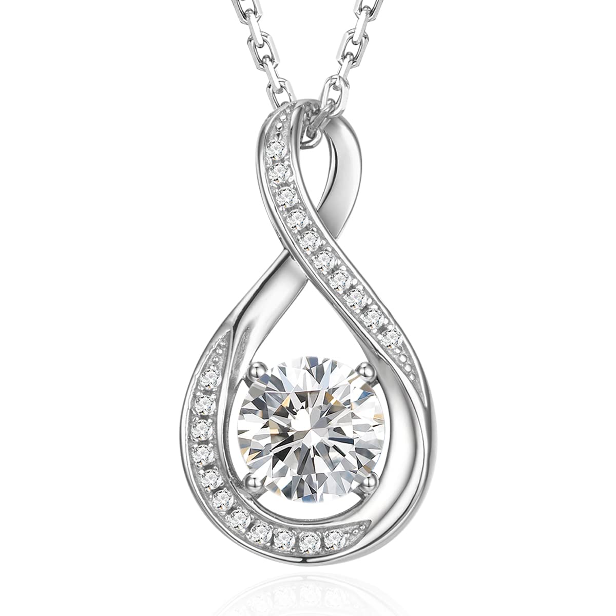925 Sterling Silver Birthstone Necklace for Women - Infinity Pendant Necklace with Adjustable Chain | Personalized Birthday, Anniversary & Mother's Day Jewelry Gift for Her | Perfect for Everyday Wear, Special Occasions & Gifting