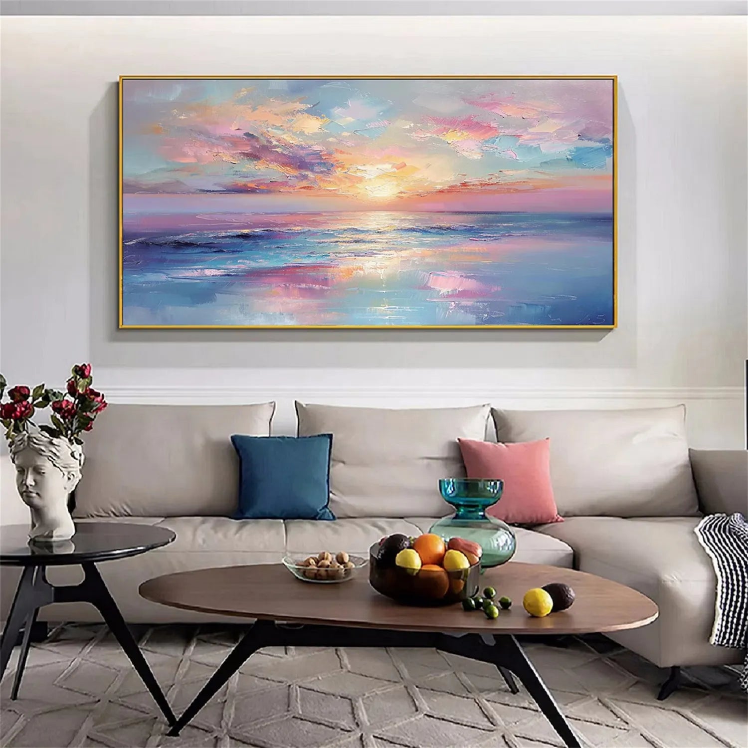 Ocean and Sky Painting #OS 155 - Stunning Seascape Wall Art for Home & Office Decor - Perfect for Living Room, Bedroom or Beach House