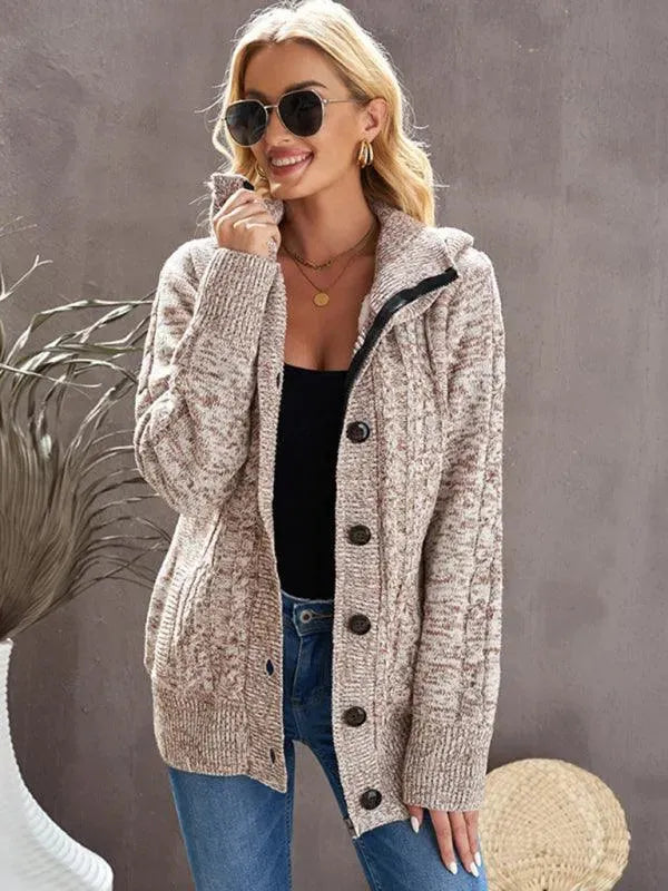 Cozy Casual Hooded Cardigan Sweater for Women - Soft Fleece Long Sleeve Open Front Jacket | Perfect for Fall, Winter, Lounge Wear & Outdoor Activities