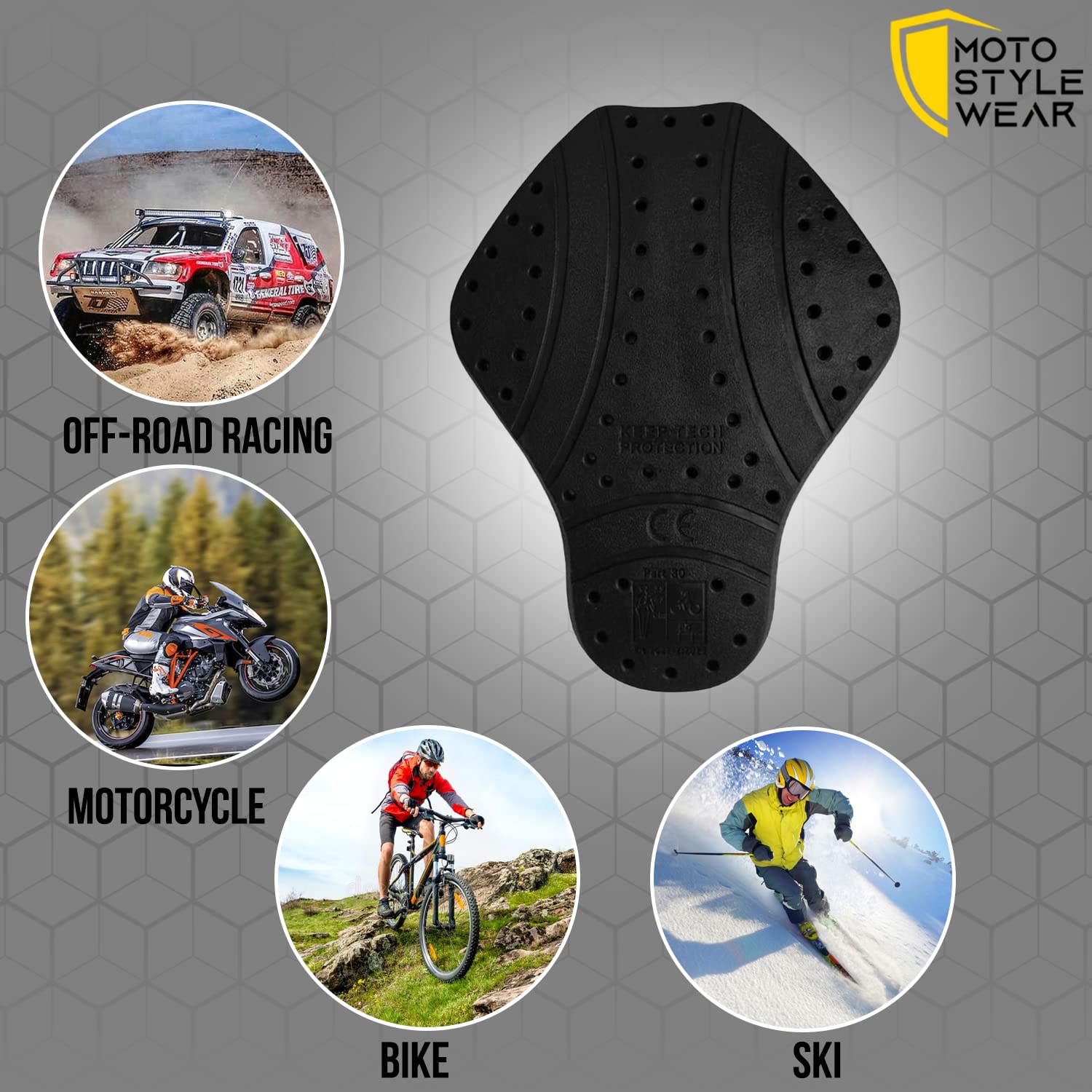 CE Certified Level 1 Back Protector Pads - Motorcycle Armor Replacement for Men & Women - Impact Protection for Riding Jackets - Perfect for Street Bikes, Cruisers, and Touring Motorcycles