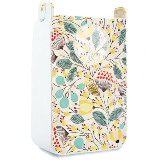 Floral Hanging Laundry Bag with Stainless Steel Hooks - Ballerina Feather Design Wall Mounted Clothes Hamper for Bedroom, Bathroom & Laundry Room Organization