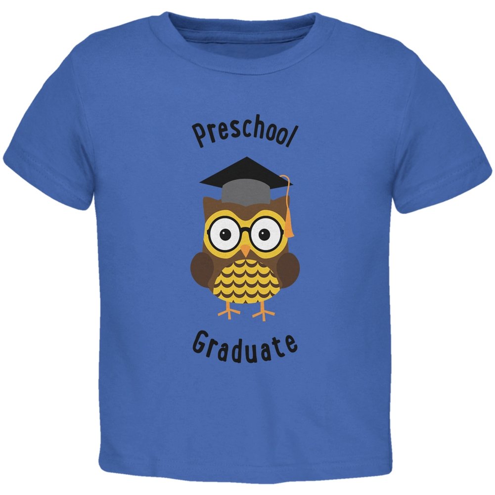 Preschool Graduate Owl Royal Toddler T-Shirt - Cute Graduation Outfit for Kids - Perfect for Preschool Ceremonies, Kindergarten Celebrations & First Graduation Photos