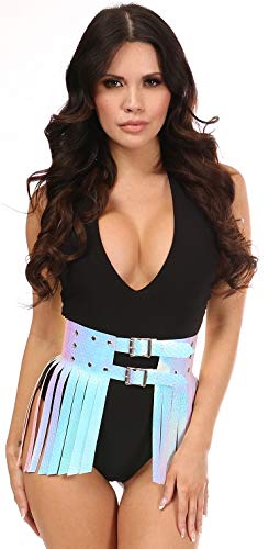 Women's Daisy Corset Mermaid Holo Fringe Skirt - Sexy Party Outfit for Club, Cosplay & Festival