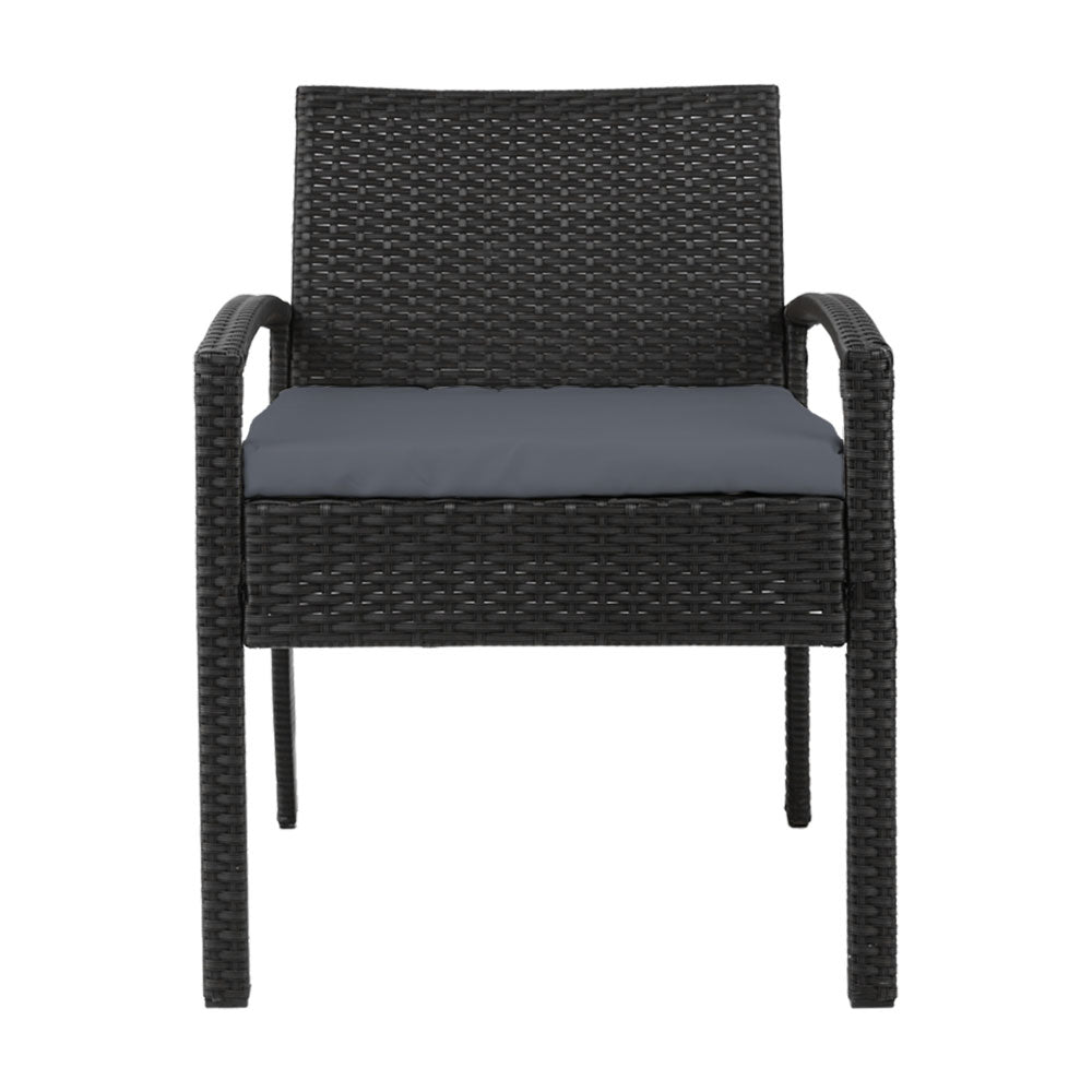 2-Piece Outdoor Dining Chairs Set - Weather-Resistant Rattan Patio Furniture with Cushions - Perfect for Backyard, Garden, Poolside & Balcony Relaxation