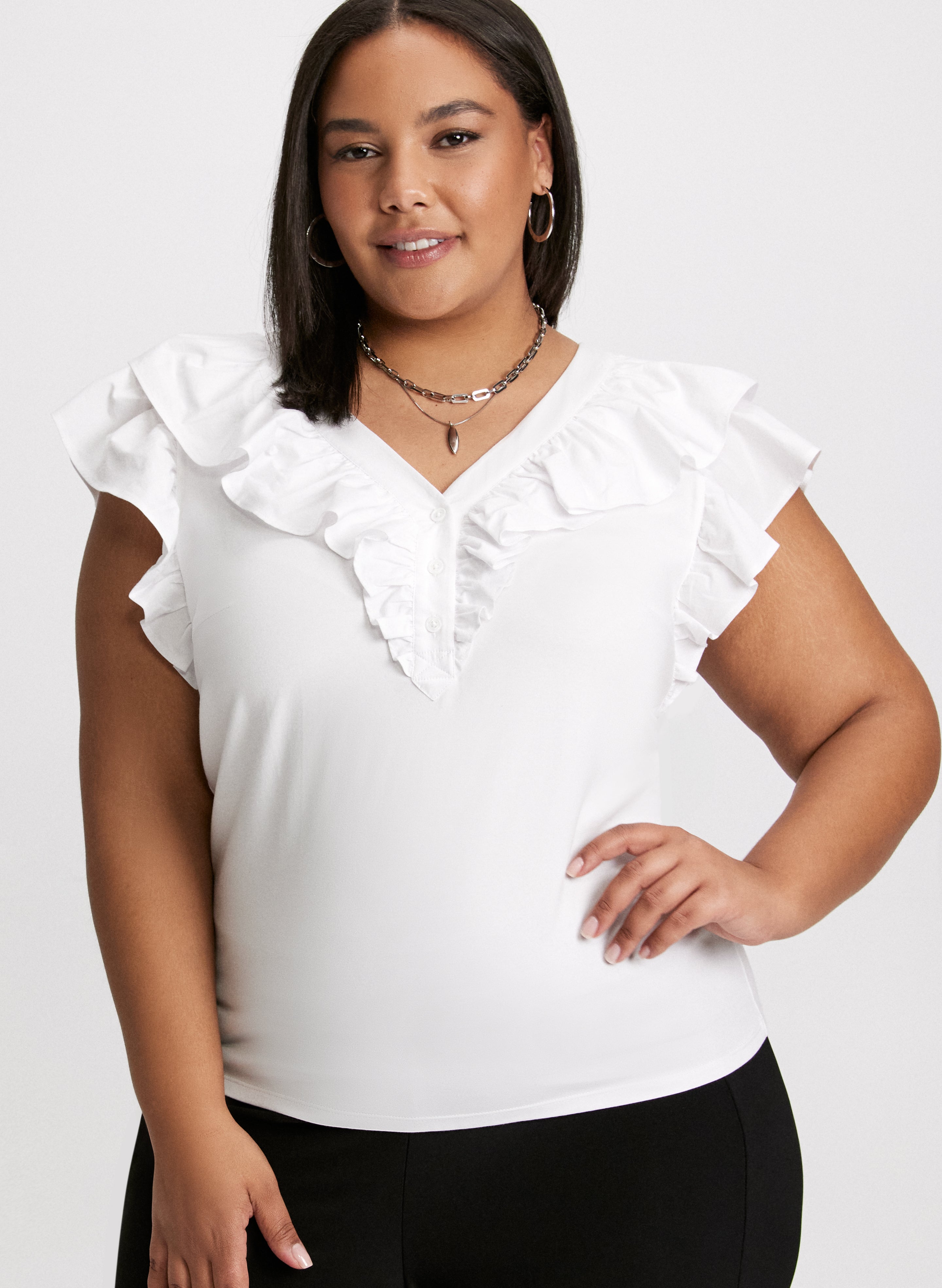 Stylish Ruffle T-Shirt for Women - Trendy Fashion Top for Casual Wear & Outfits | Perfect for Daily Wear, Dates & Office