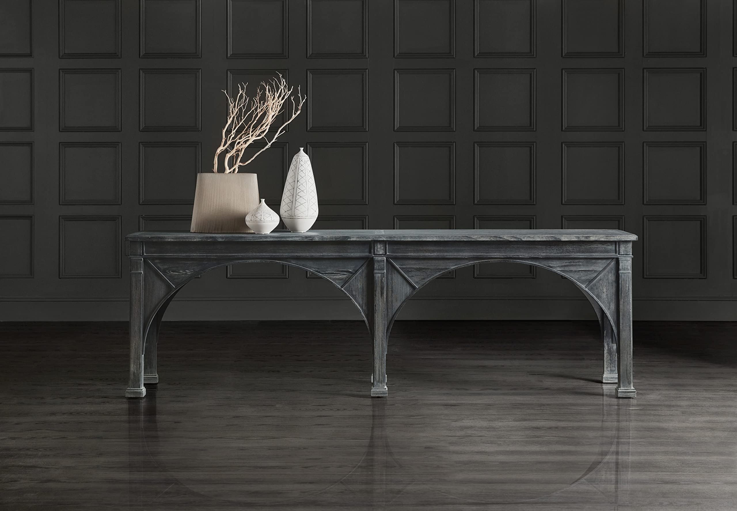 Hooker Furniture Melange Thunber Sofa Console - Modern Living Room Sofa Table with Storage | Perfect for Small Spaces, Apartments & Home Decor
