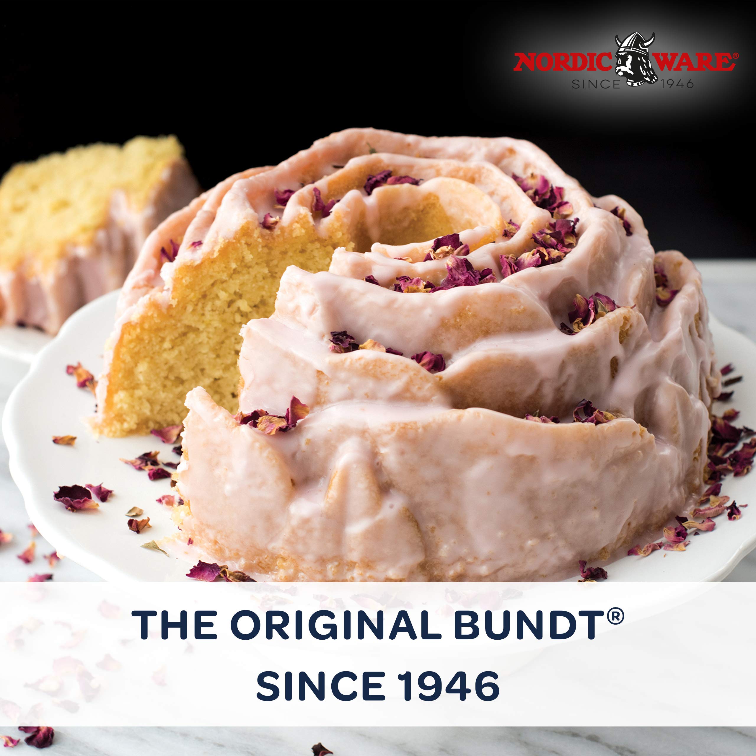 Nordic Ware Rose Cast Aluminum Bundt Pan - 6 Cup Nonstick Baking Pan for Cakes, Bread & Desserts - Perfect for Holidays, Parties & Home Baking