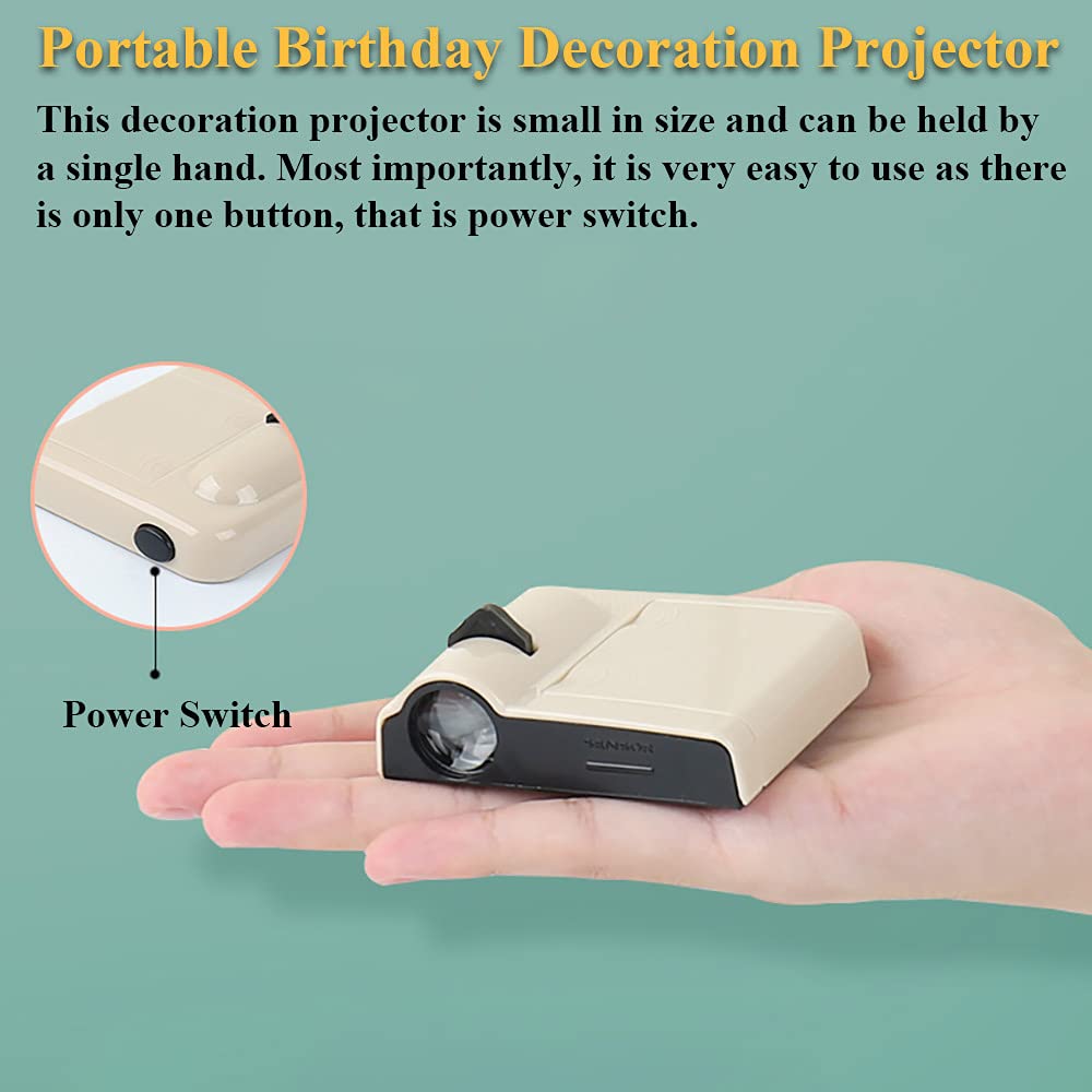 Happy Birthday Projector Light - Creative Electronic Party Decoration with Ambient Lighting for Birthday Backgrounds & Banners | Perfect for Indoor Celebrations, Home Parties & Special Events