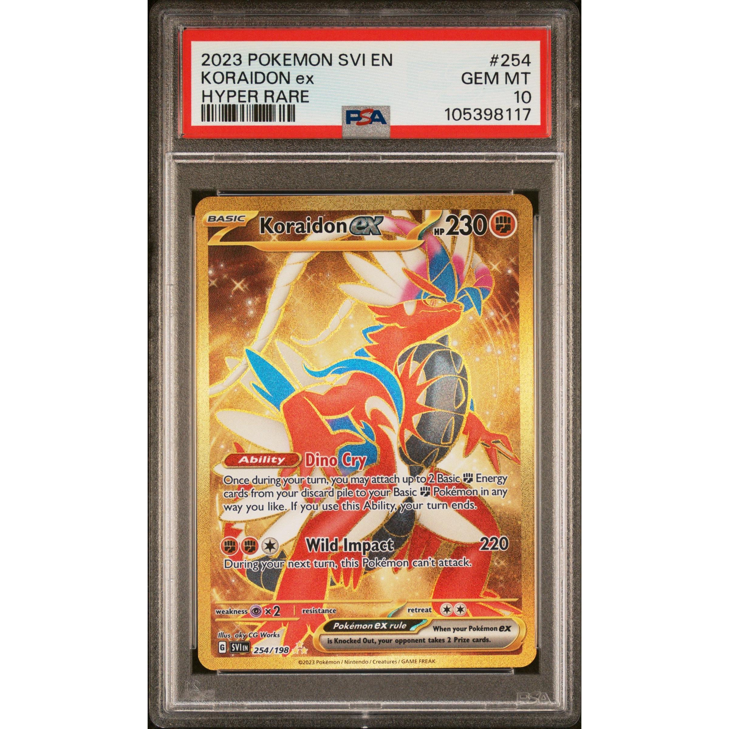 2023 Pokemon Scarlet & Violet Koraidon Hyper Rare Card 254/198 PSA 10 Gem Mint - Collectible Trading Card Game for Players & Investors | Perfect for Display, Tournaments & Pokemon TCG Collections