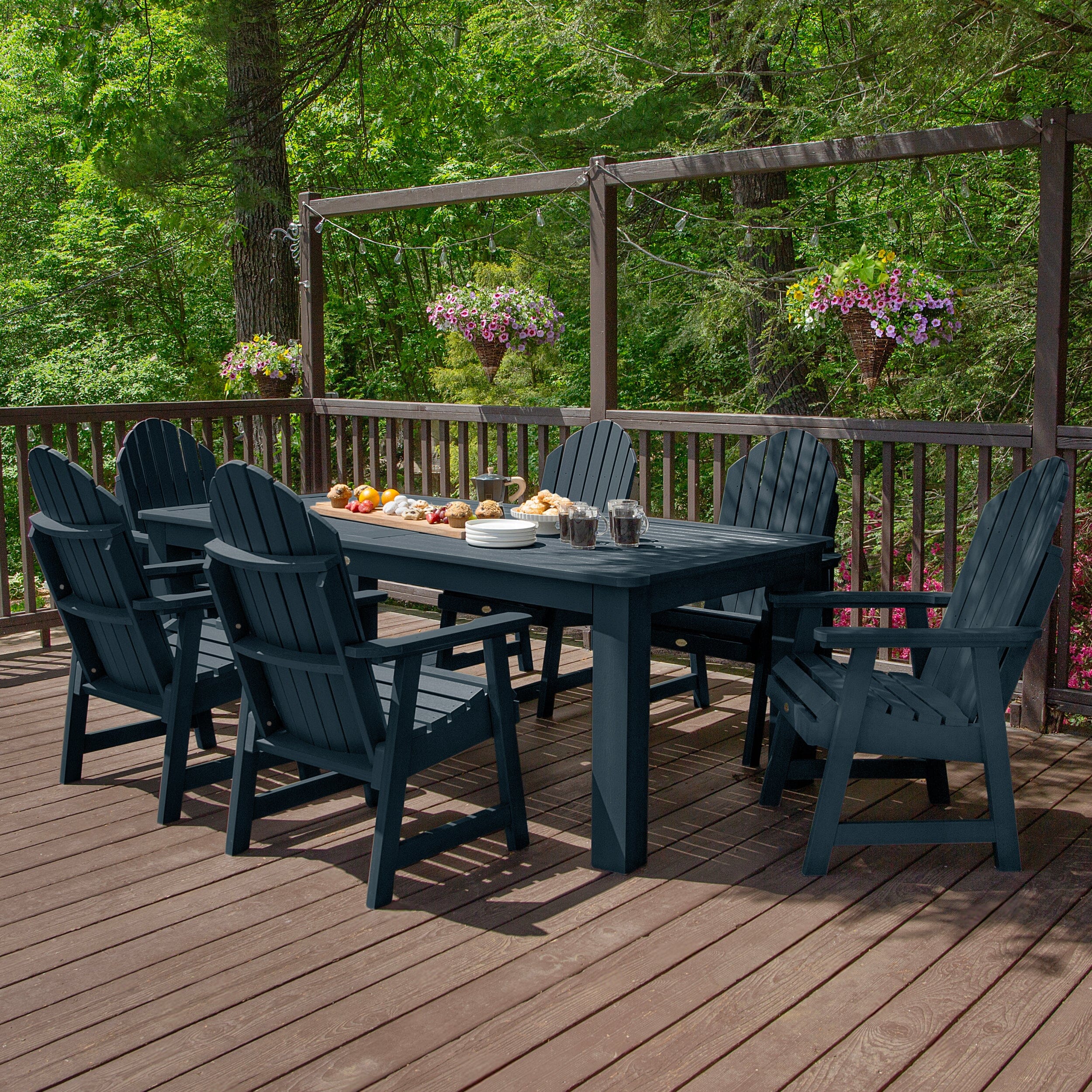 Premium Hamilton 7-Piece Outdoor Dining Set 42x84 Inches - Patio, Garden, Backyard Furniture for Dining & Entertaining