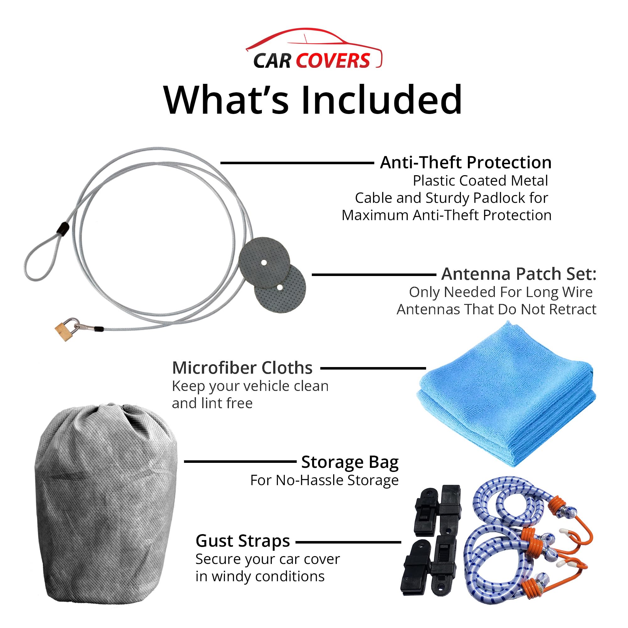 CarCovers Weatherproof SUV Cover with Theft Cable Lock - Compatible with Ford 1983-1990 Bronco II - Durable Outdoor Protection for All Seasons, Ideal for Long-Term Parking and Travel