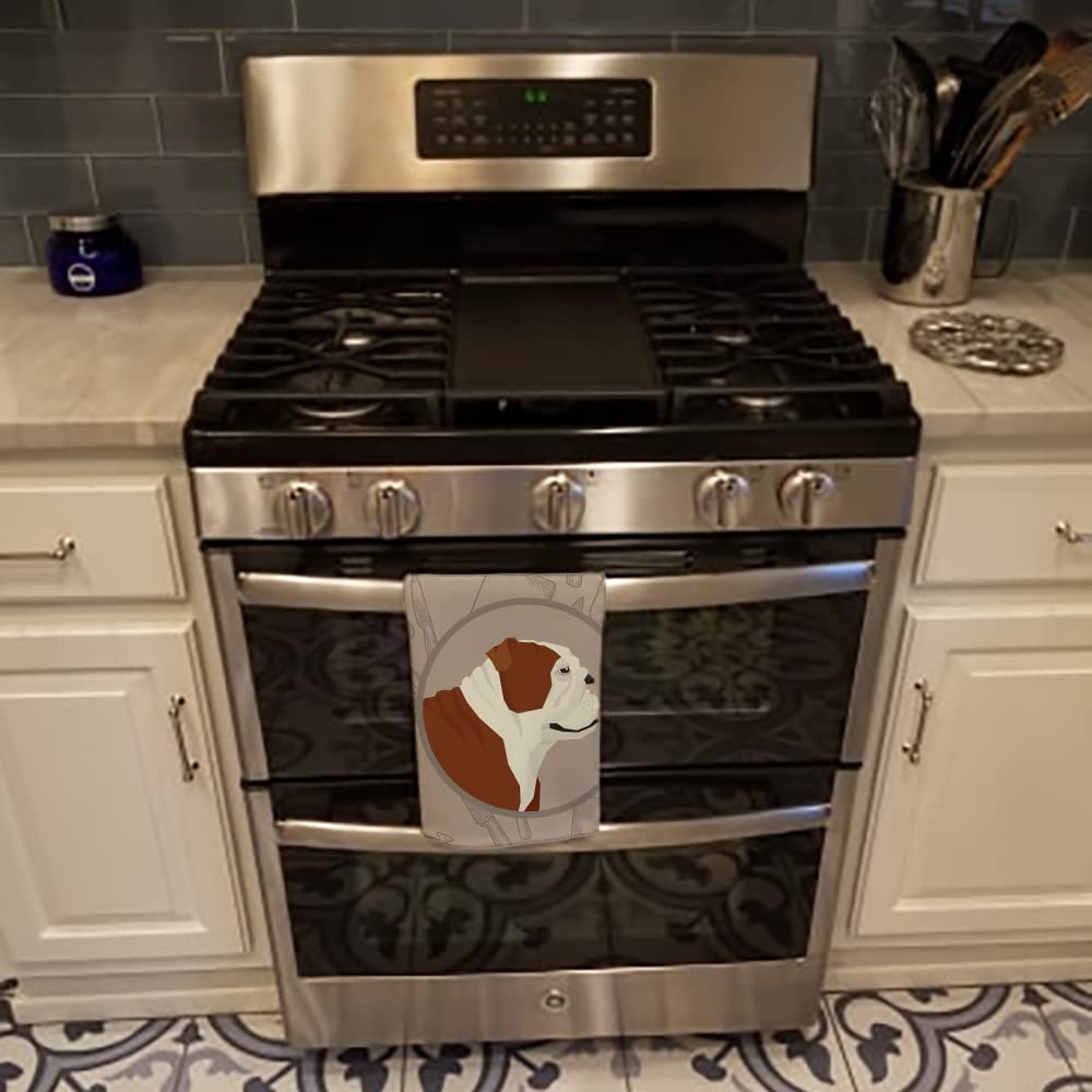 Caroline's Treasures CK2183KTWL English Bulldog Kitchen Towel Set - Absorbent Dish Cloths, Guest Hand Towels & Decorative Bathroom Towels for Face, Tea, Dishes | Perfect for Kitchen, Bathroom & Hostess Gifts