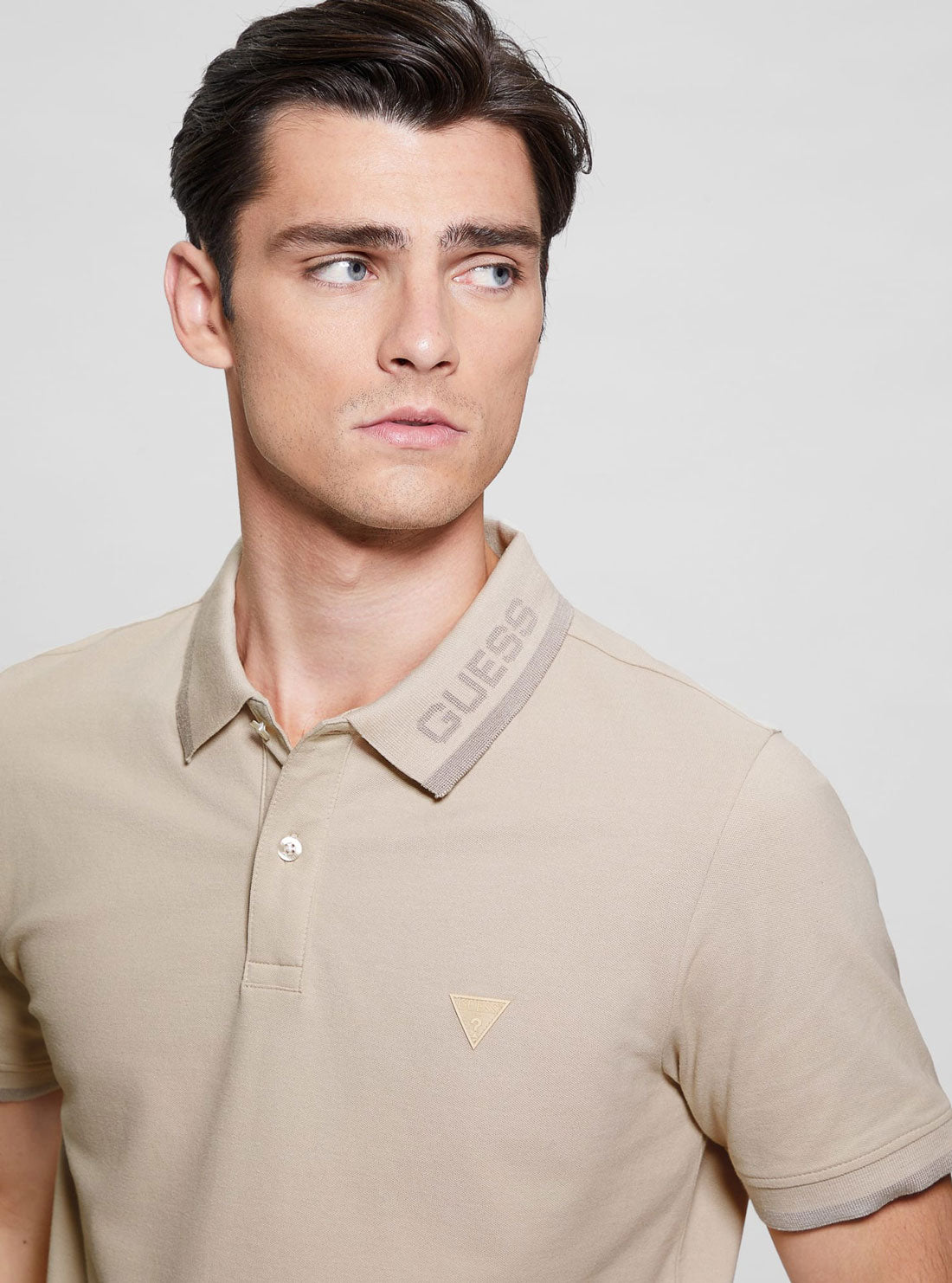 Eco-Friendly Beige Lyle Short Sleeve Polo Shirt for Men - Casual Comfort Wear for Office, Golf & Summer Outings
