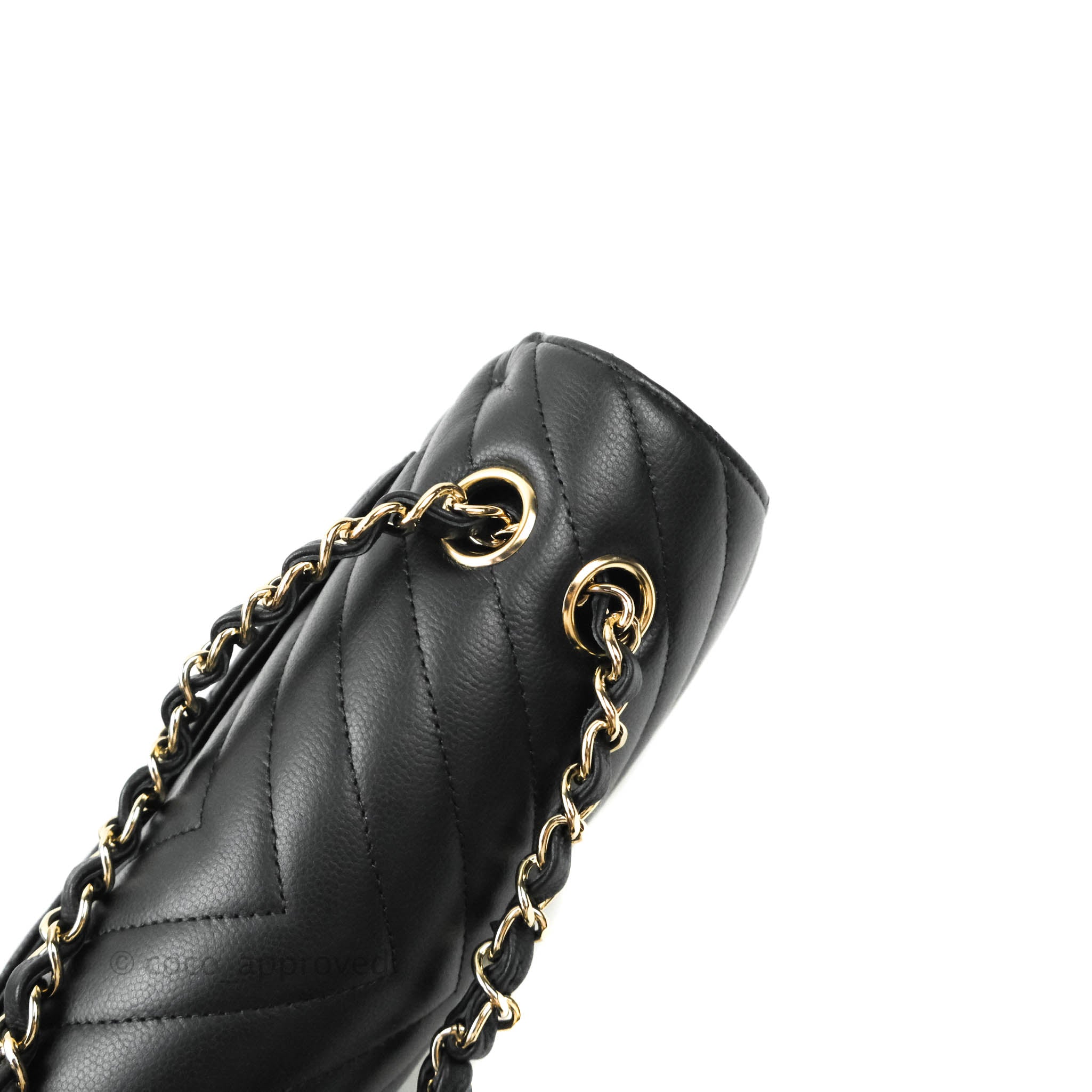 Chanel Classic Chevron Small Medium Double Flap Bag Black Caviar Leather Gold Hardware - Luxury Handbag for Women, Perfect for Parties, Work & Everyday Use