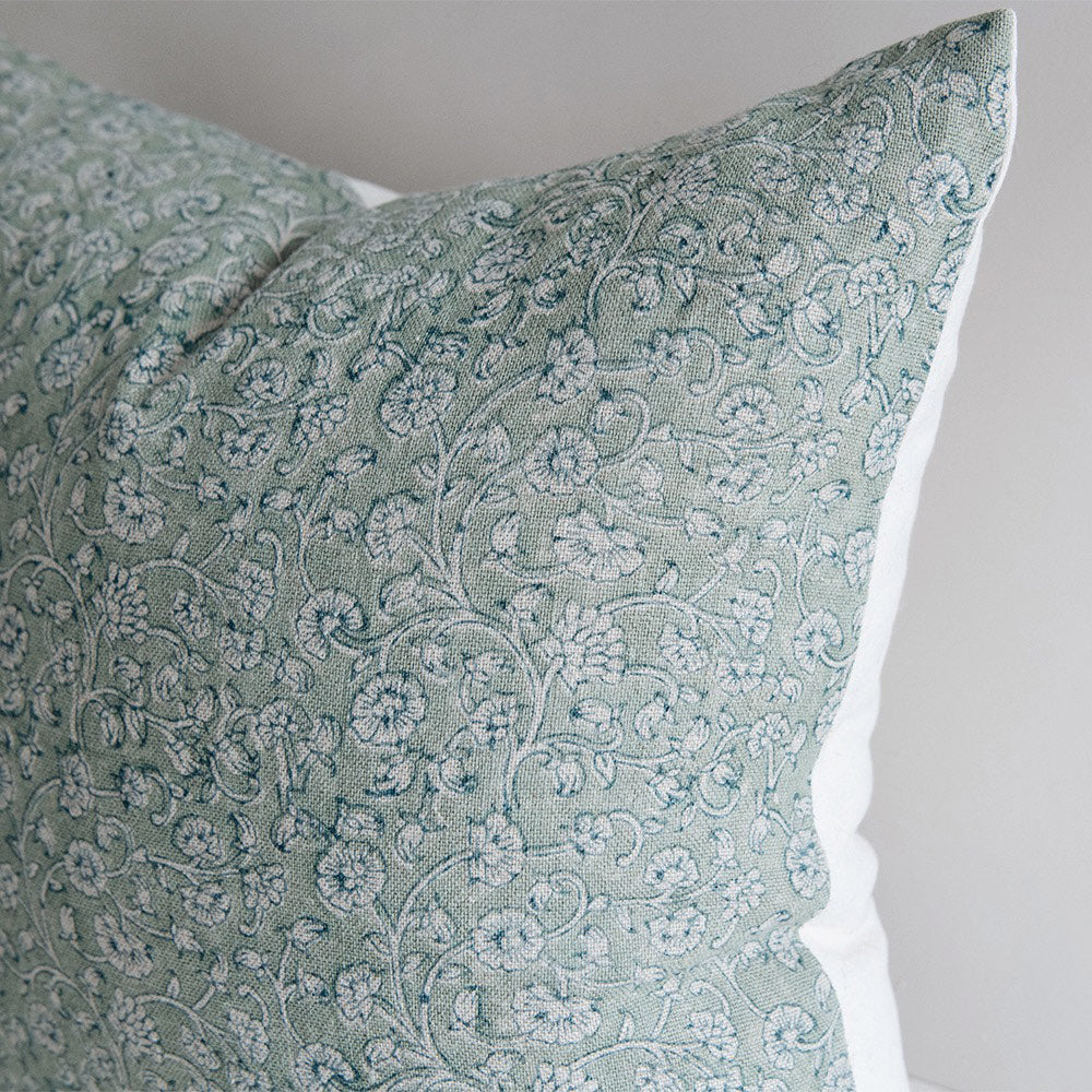 Handmade Linen Block Printed Pillow Cover No. 0233 - Bohemian Home Decor for Living Room, Bedroom & Sofa