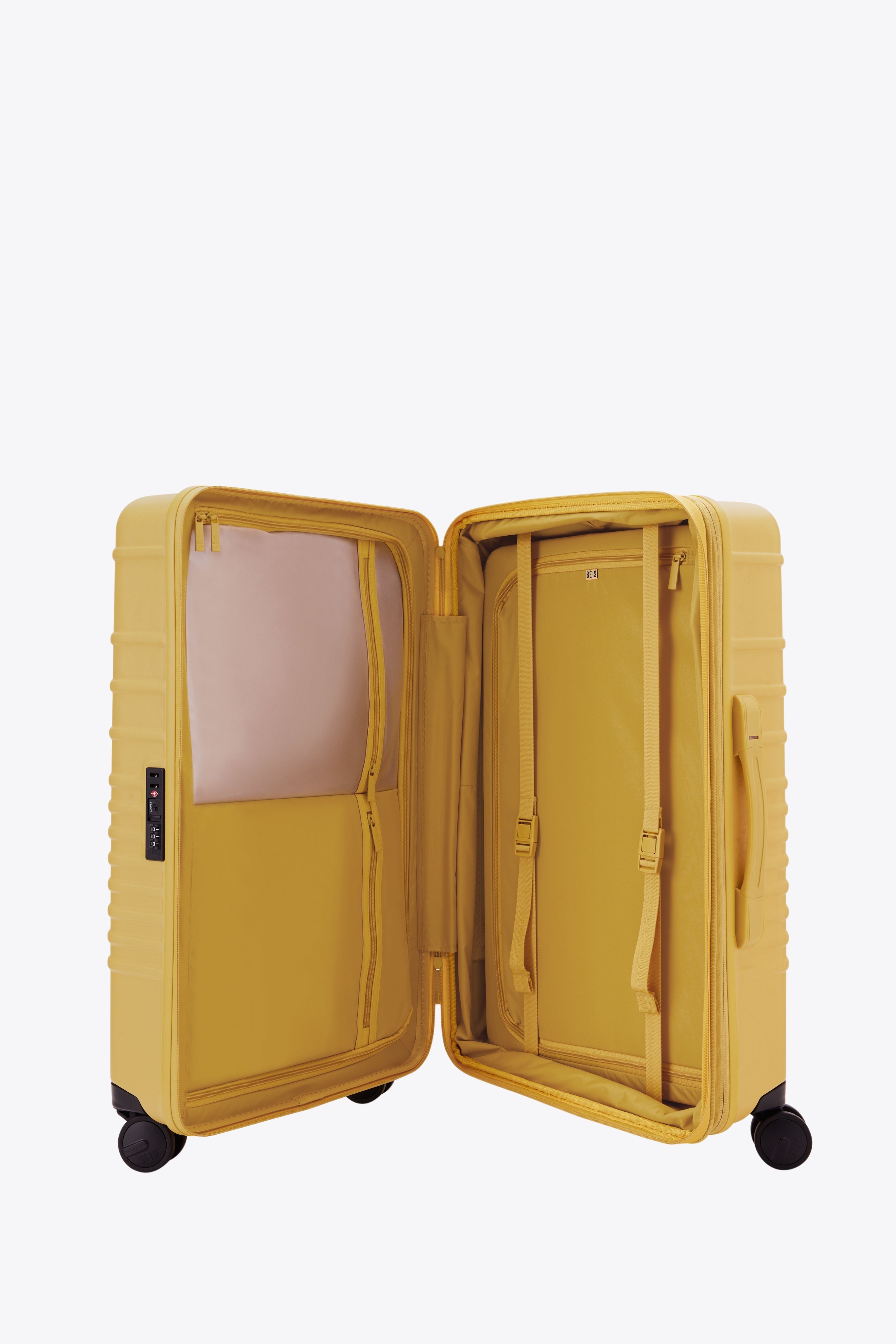Honey Medium Check-In Roller Luggage - Lightweight Expandable Spinner Suitcase for Travel, Business Trips & Weekend Getaways