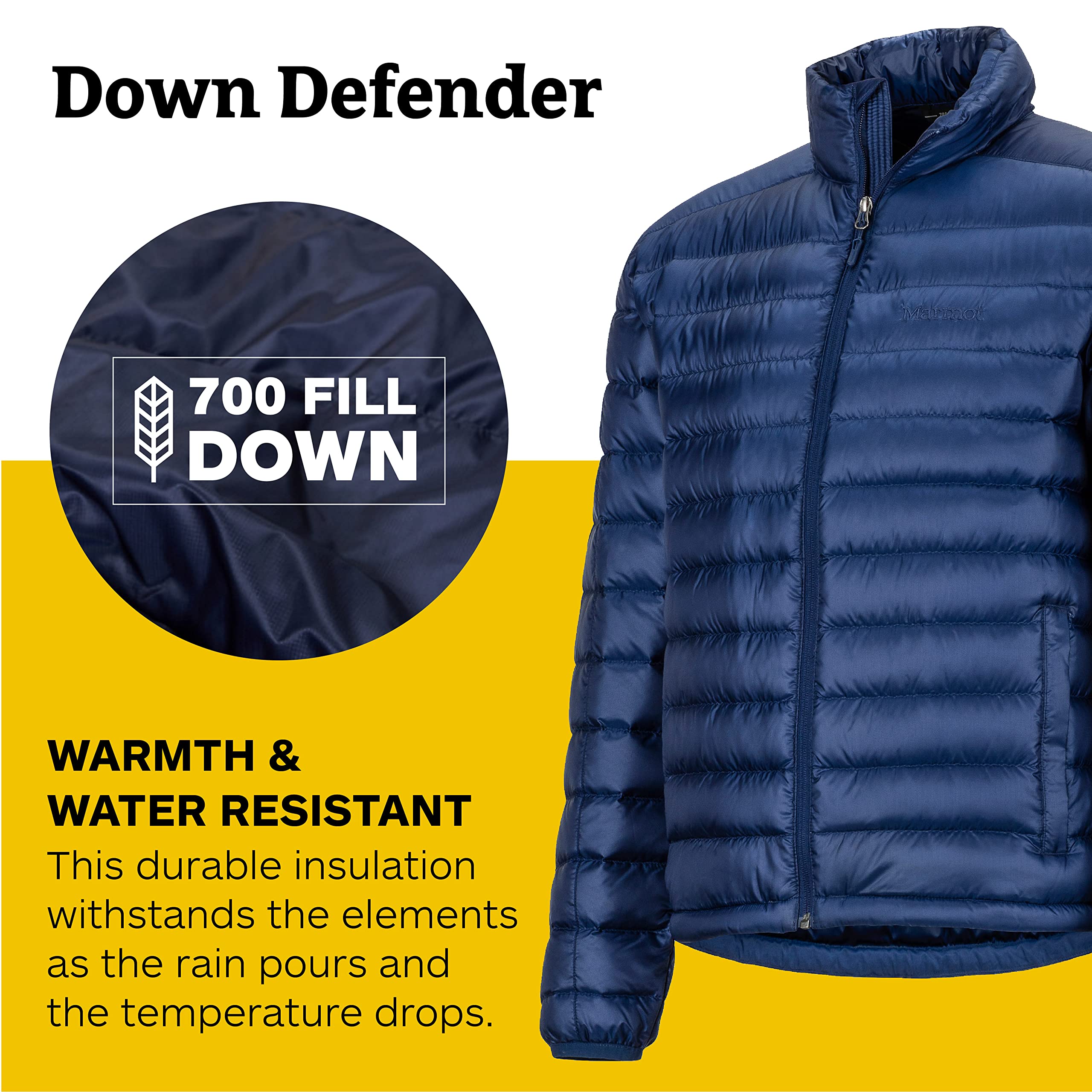 MARMOT Men's Zeus Jacket - 700-Fill Power Down Insulated, Water-Resistant Lightweight Puffer Coat for Hiking, Skiing & Winter Outdoor Activities