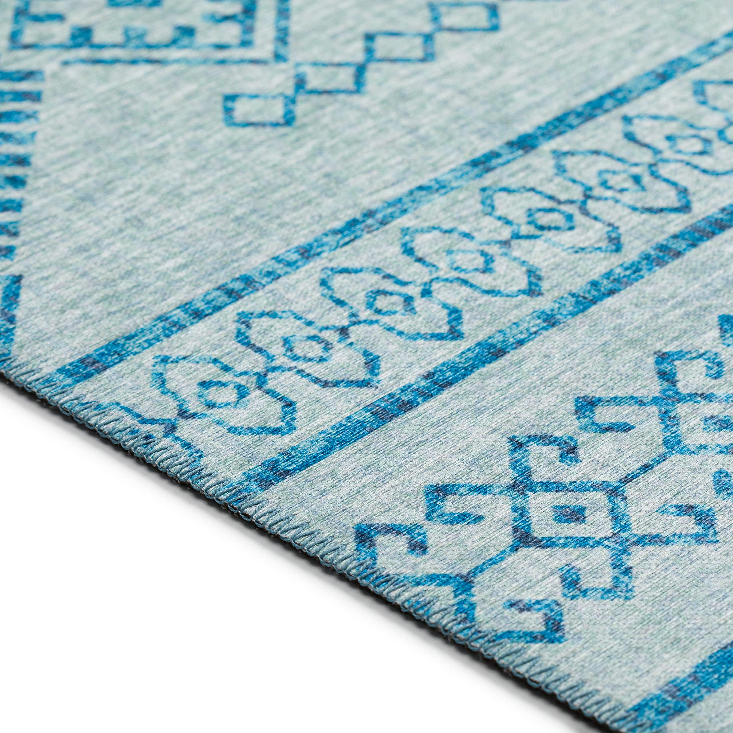 Addison Rugs Yuma AYU44 Blue 8' x 10' Area Rug - Soft Modern Boho Rug for Living Room, Bedroom & Office Decor