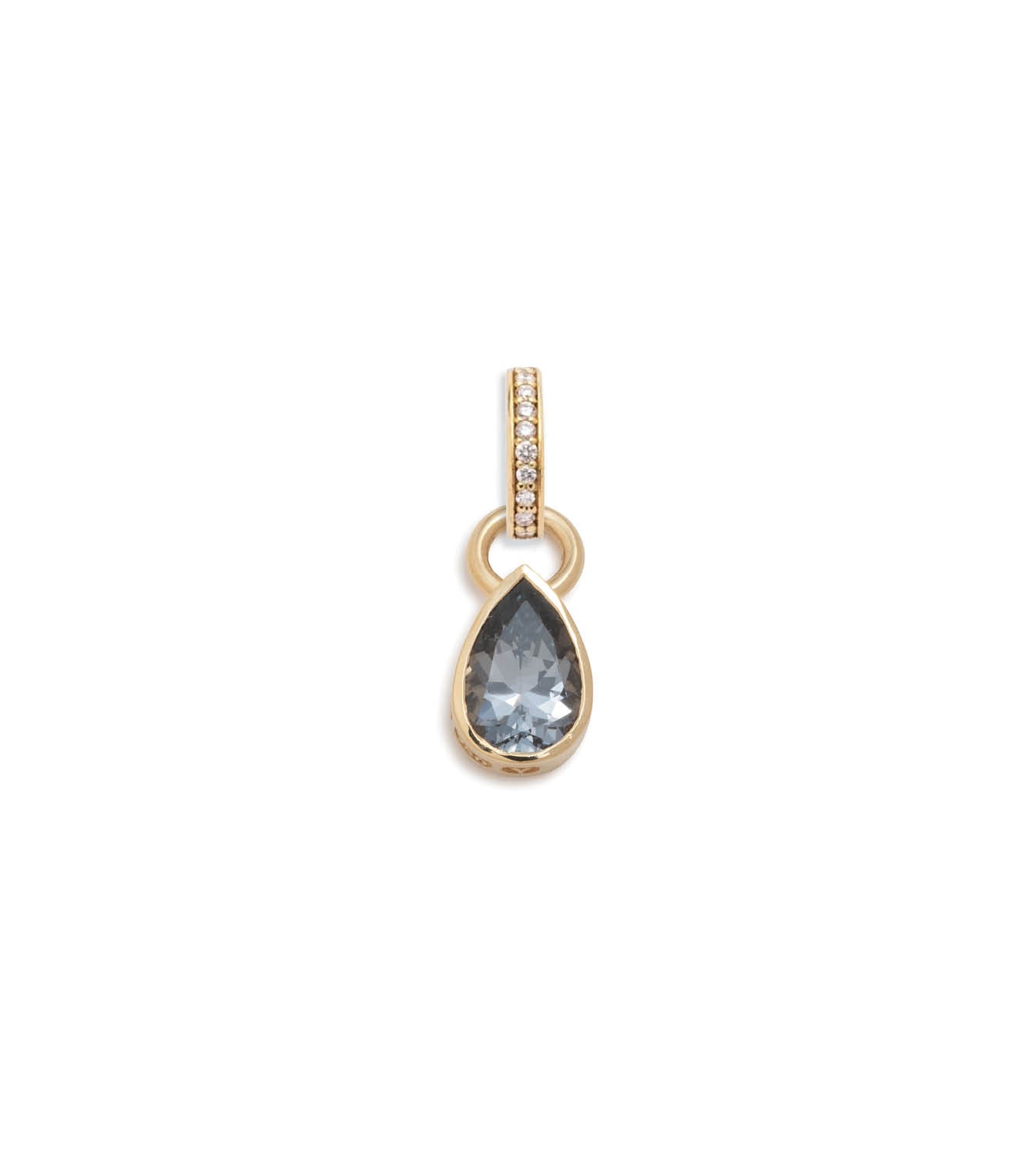 1ct Grey Spinel Pear Pendant Necklace with Annex Link - Elegant Sterling Silver Jewelry for Women, Perfect Gift for Anniversary, Valentine's Day & Special Occasions