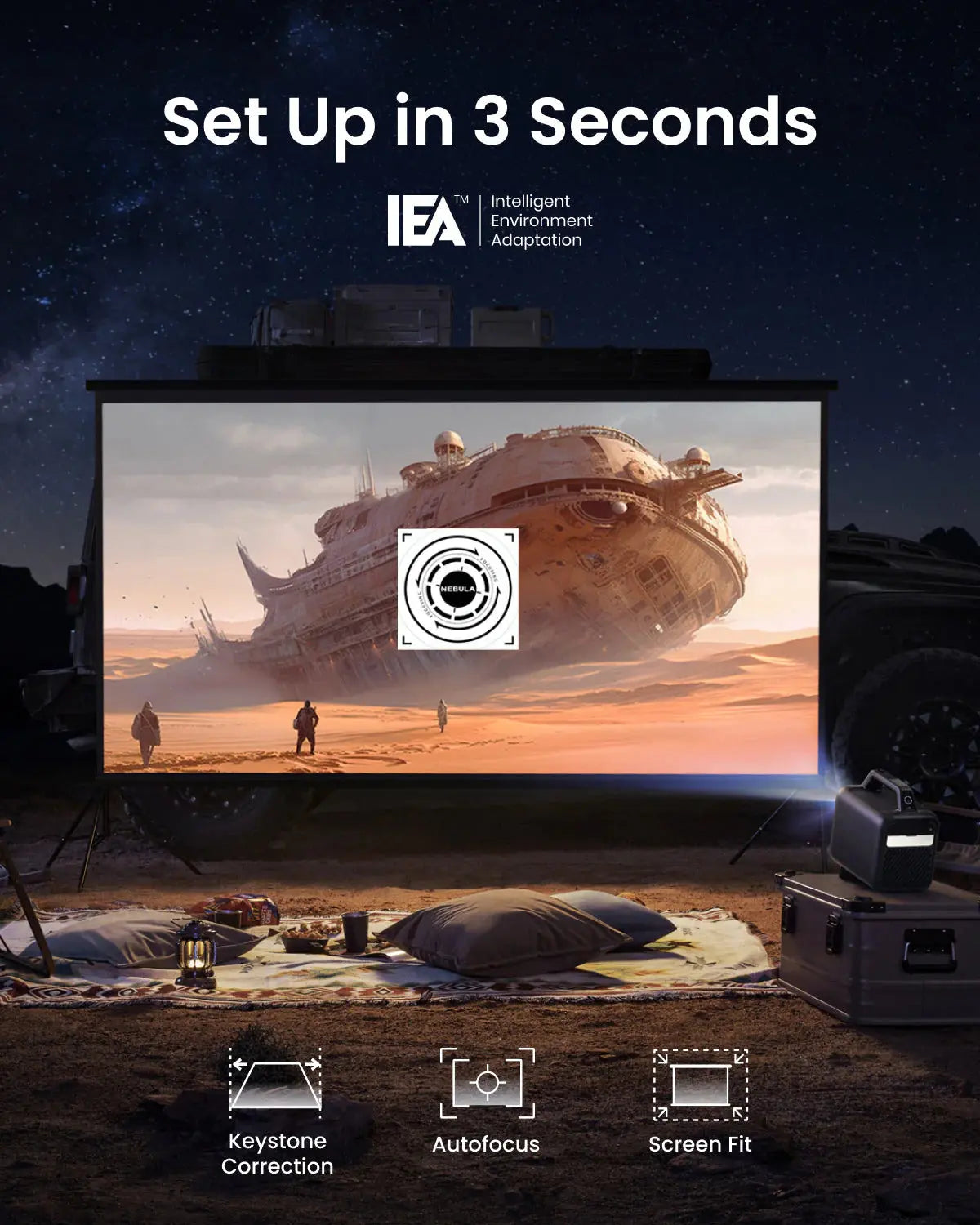 Nebula Mars 3 Portable Outdoor Projector - 1080p Full HD, 185Wh Battery, 300