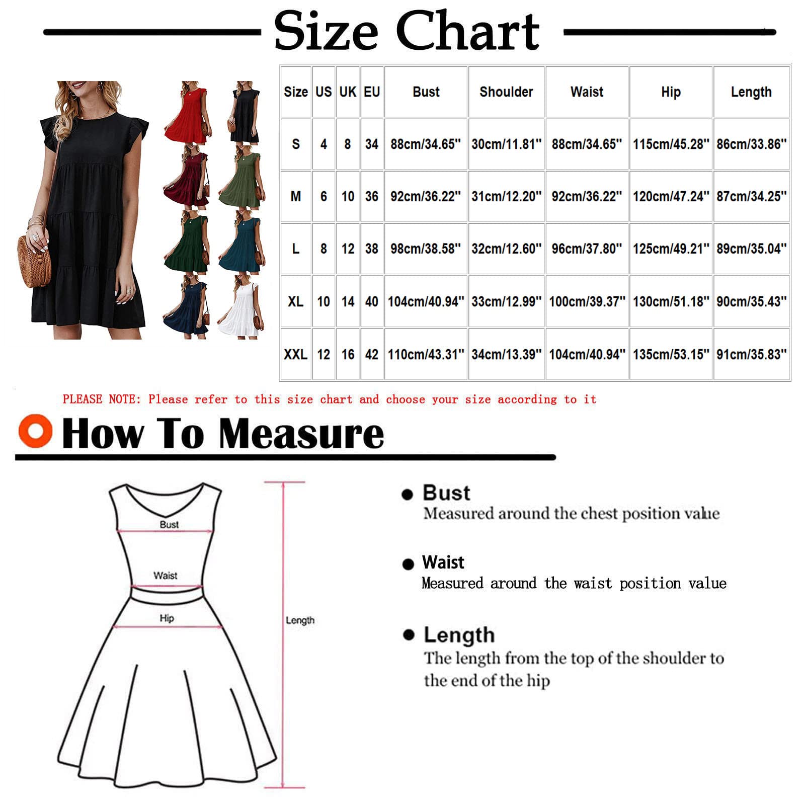 Elegant Summer Dresses for Women 2024 - Ruffle Cap Sleeve Party Dress, Casual Loose Flowy Pleated Tiered Midi Dress - Perfect for Beach Vacations, Garden Parties & Date Nights