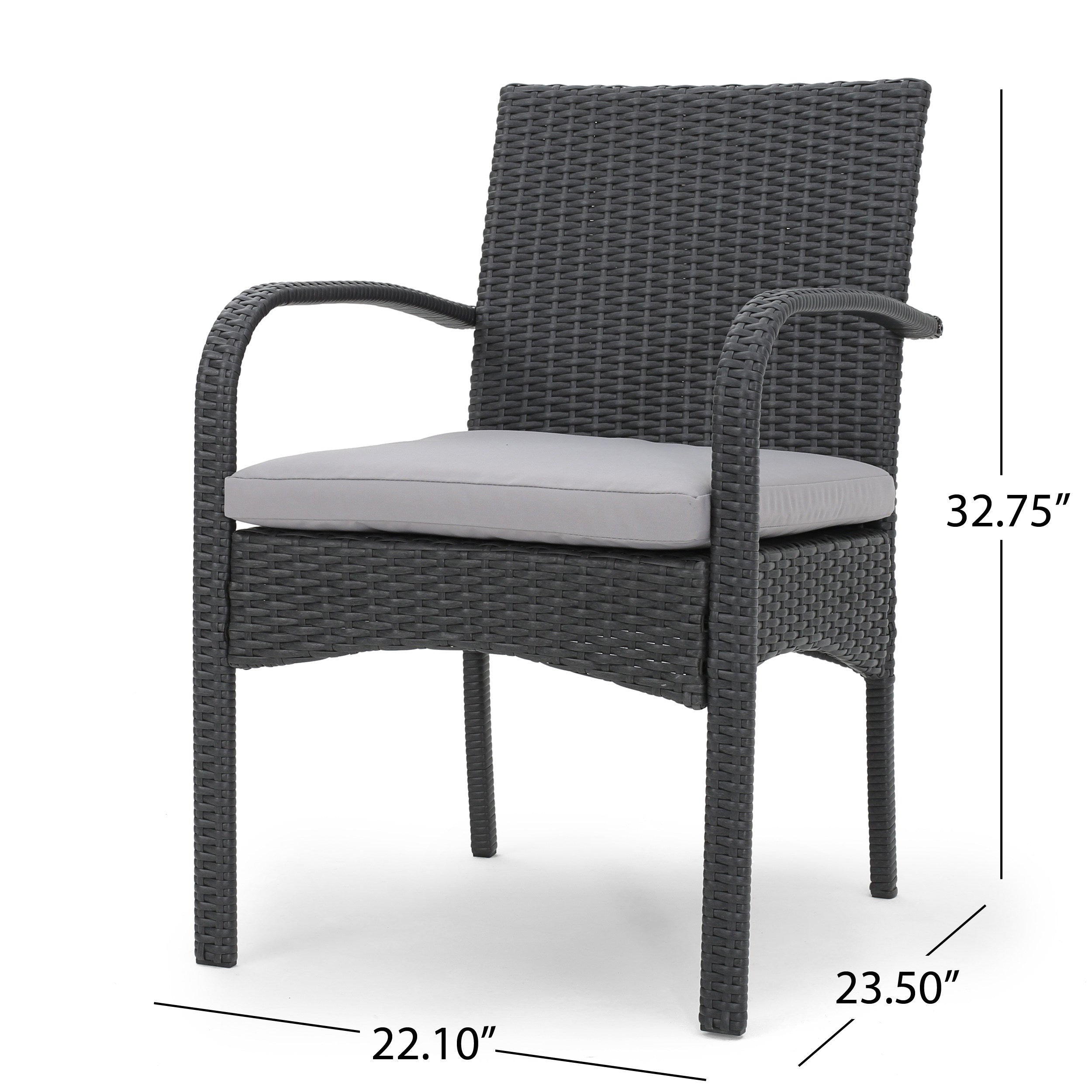 CORDOBA KD PE Wicker Dining Chairs - Set of 2, Rattan Outdoor Patio Chairs for Dining Room, Backyard, Garden & Poolside Relaxation