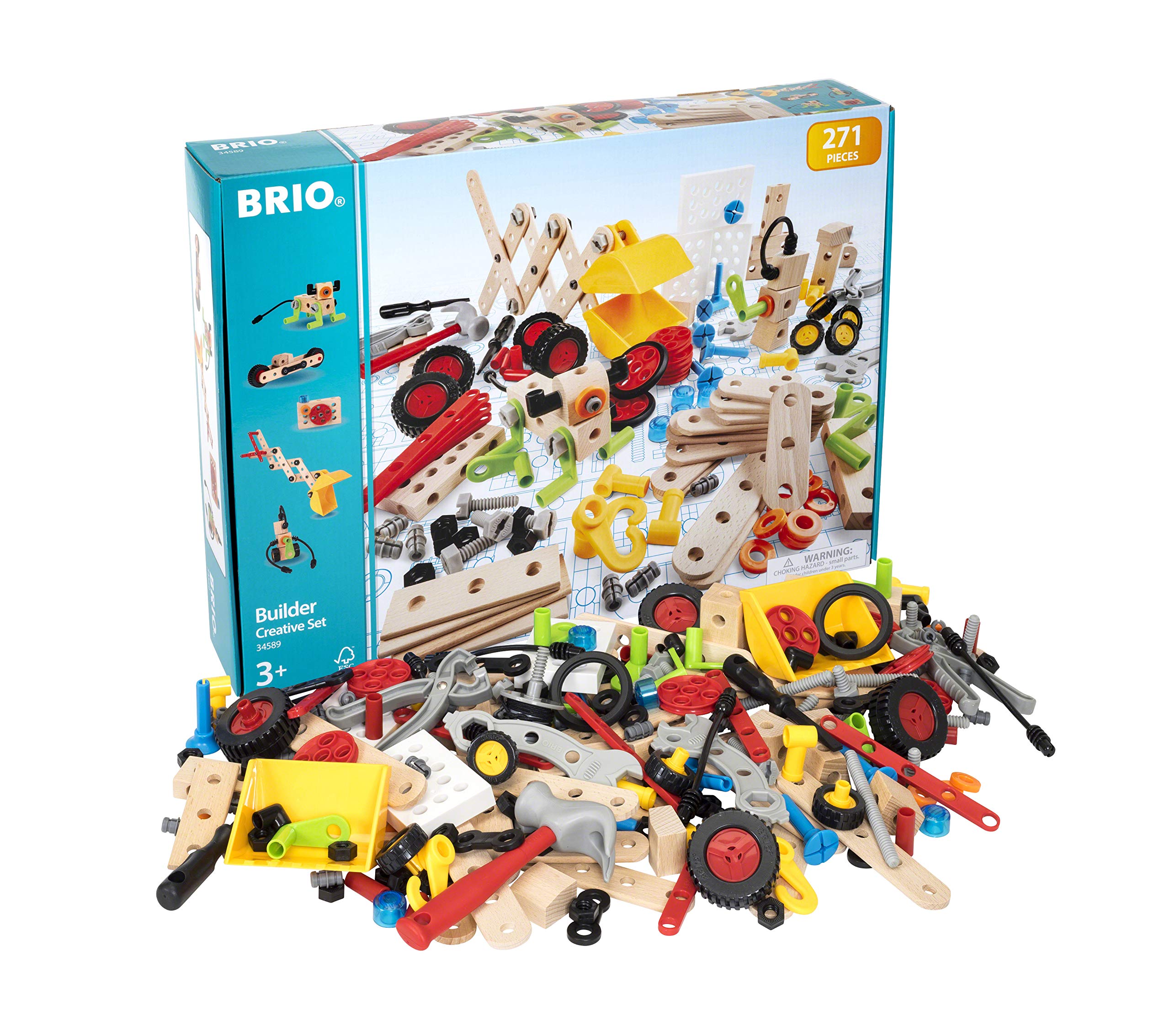 Brio Builder 34589 - 271 Piece STEM Construction Toy Set for Kids Ages 3+ | Creative Building Blocks with Wood & Plastic Pieces | Perfect for Preschool Learning & Indoor Playtime