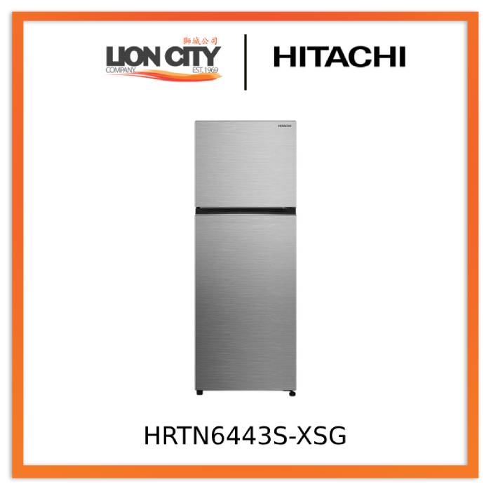Hitachi HRTN6443S 409L 2 Door Refrigerator - Energy Efficient, Frost Free, Large Capacity Fridge for Home, Kitchen, Office & Restaurant Use