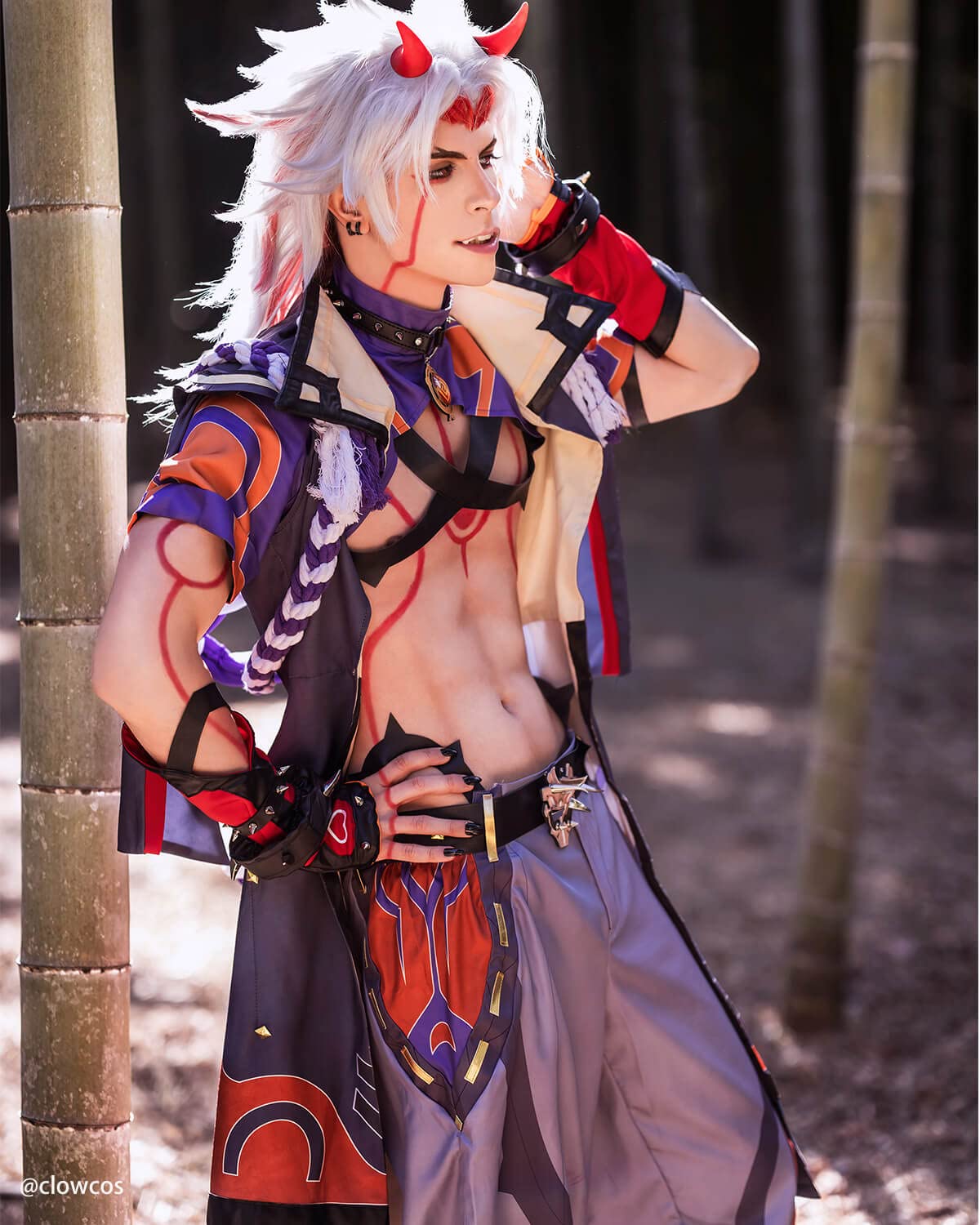 Premium Nuoqi Arataki Itto Cosplay Costume Full Set - XS Size | Official Genshin Impact Character Outfit for Conventions, Halloween & Anime Events