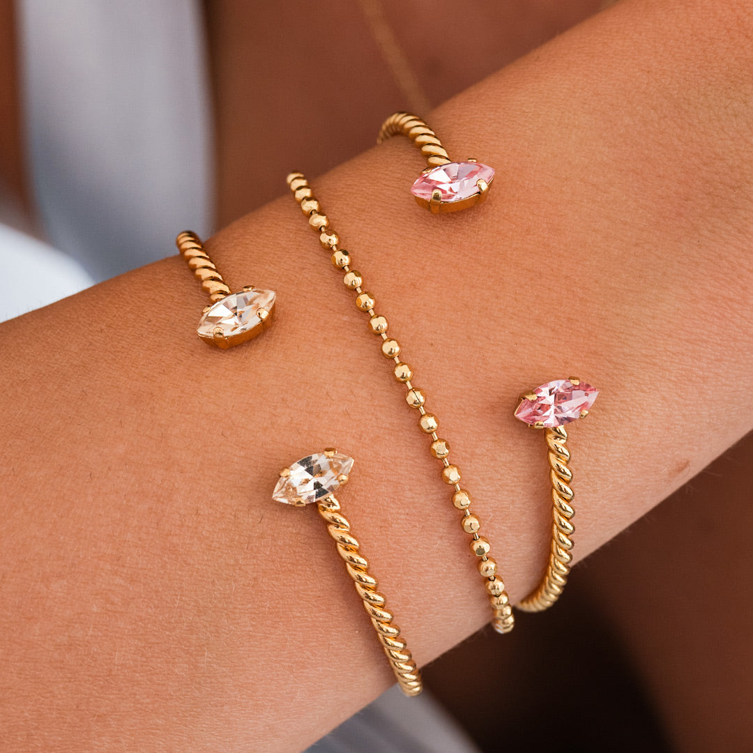 Petite Navette Bracelet - Elegant Light Silk Jewelry for Women | Perfect for Weddings, Parties & Special Occasions