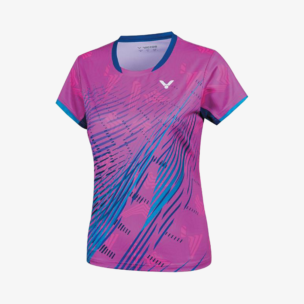 Victor Women's Tournament Performance T-Shirt 51013Q - Breathable Quick-Dry Athletic Tee for Tennis, Running & Gym Workouts (Raspberry Red)
