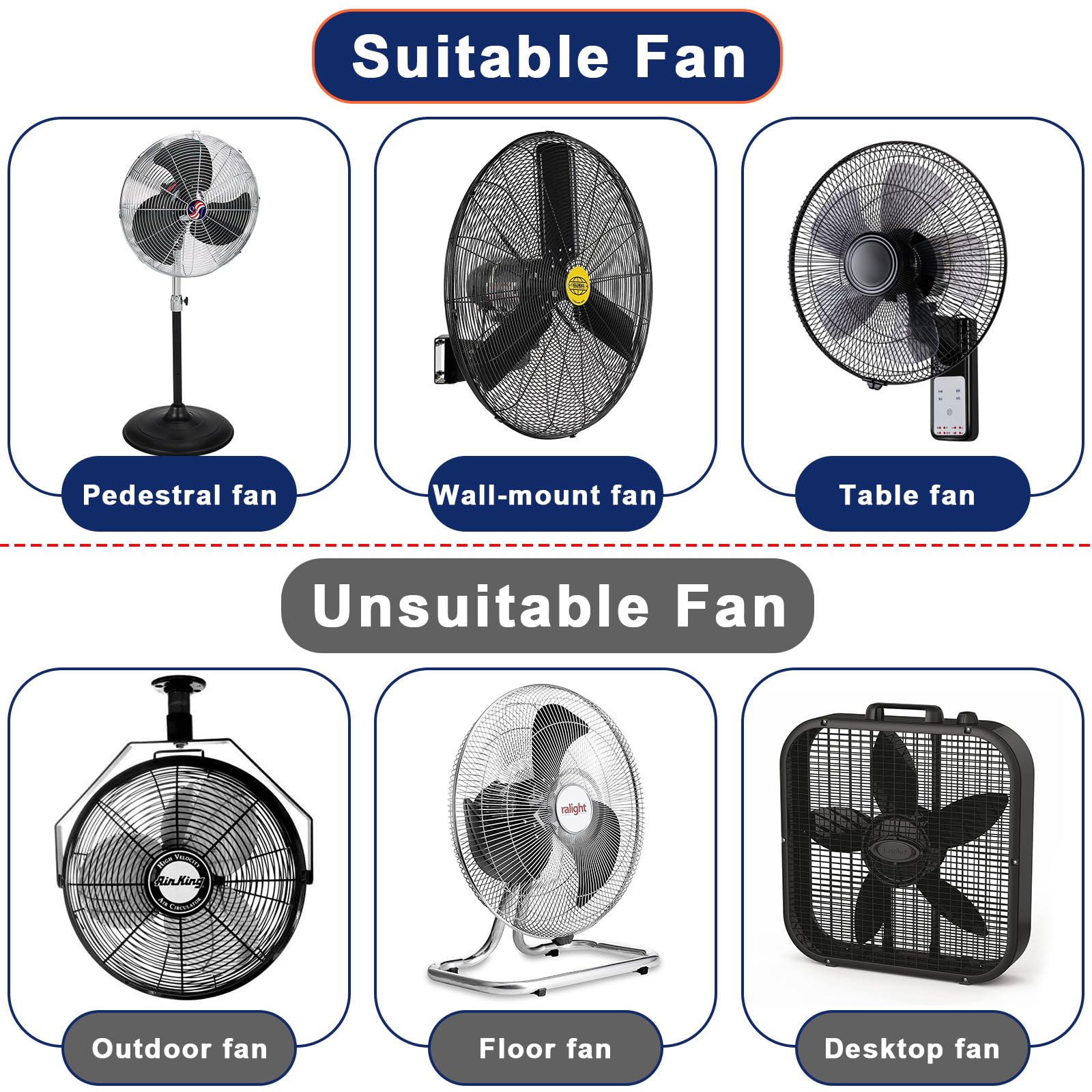 Heavy Duty Waterproof & Dustproof Fan Cover for 16-20 Inch Stand Pedestal Fans - Indoor/Outdoor Use for Patio, Garage, Workshop & Industrial Settings
