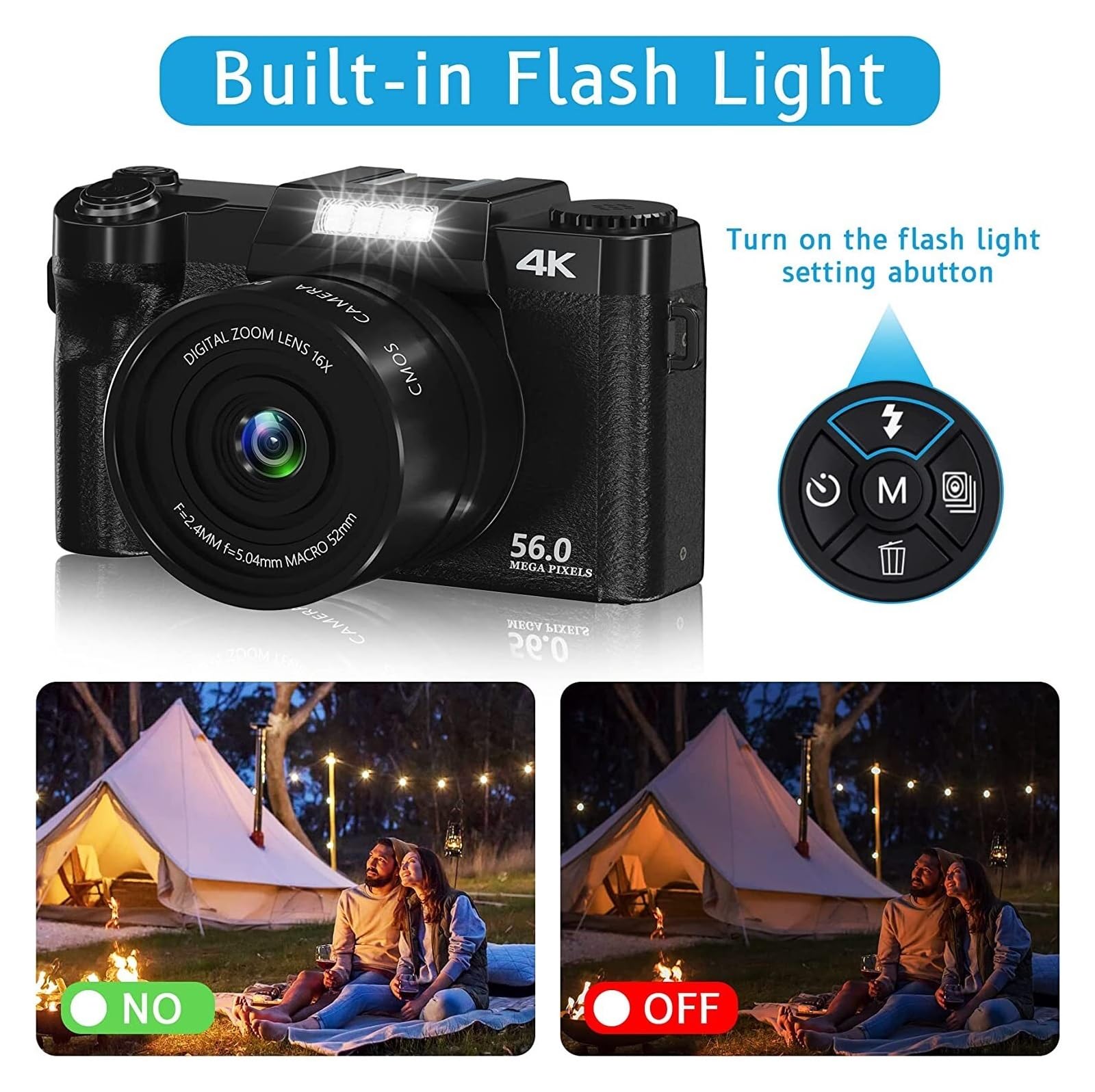 56MP MZZYG Digital Camera with Auto Focus, 4K Video & WiFi - 3