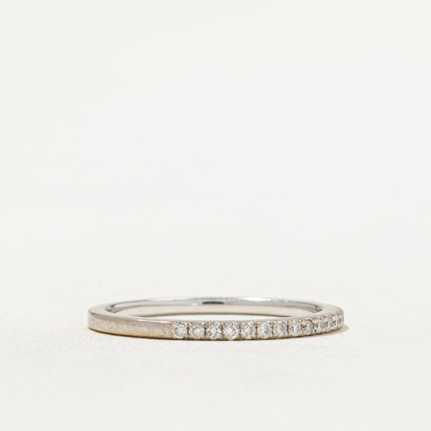 Semi Eternity Diamond Ring 0.15ctw Size 6.75 - Dainty Stackable Wedding Band for Women, Perfect for Anniversary, Engagement or Everyday Wear