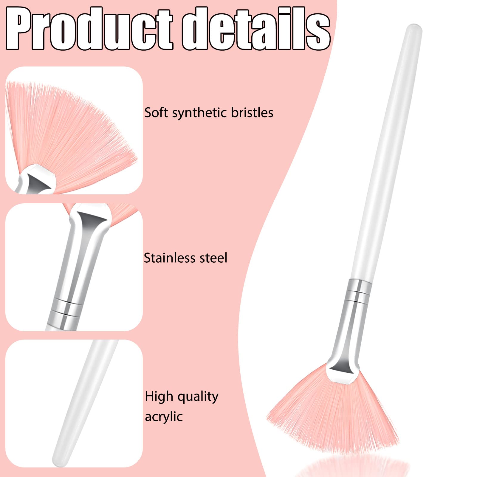 Patelai 14-Piece Fan Brush Set - Professional Makeup Brushes for Foundation, Blending & Contouring (Pink) | Perfect for Liquid, Powder & Cream Cosmetics | Ideal for Home & Professional Makeup Artists